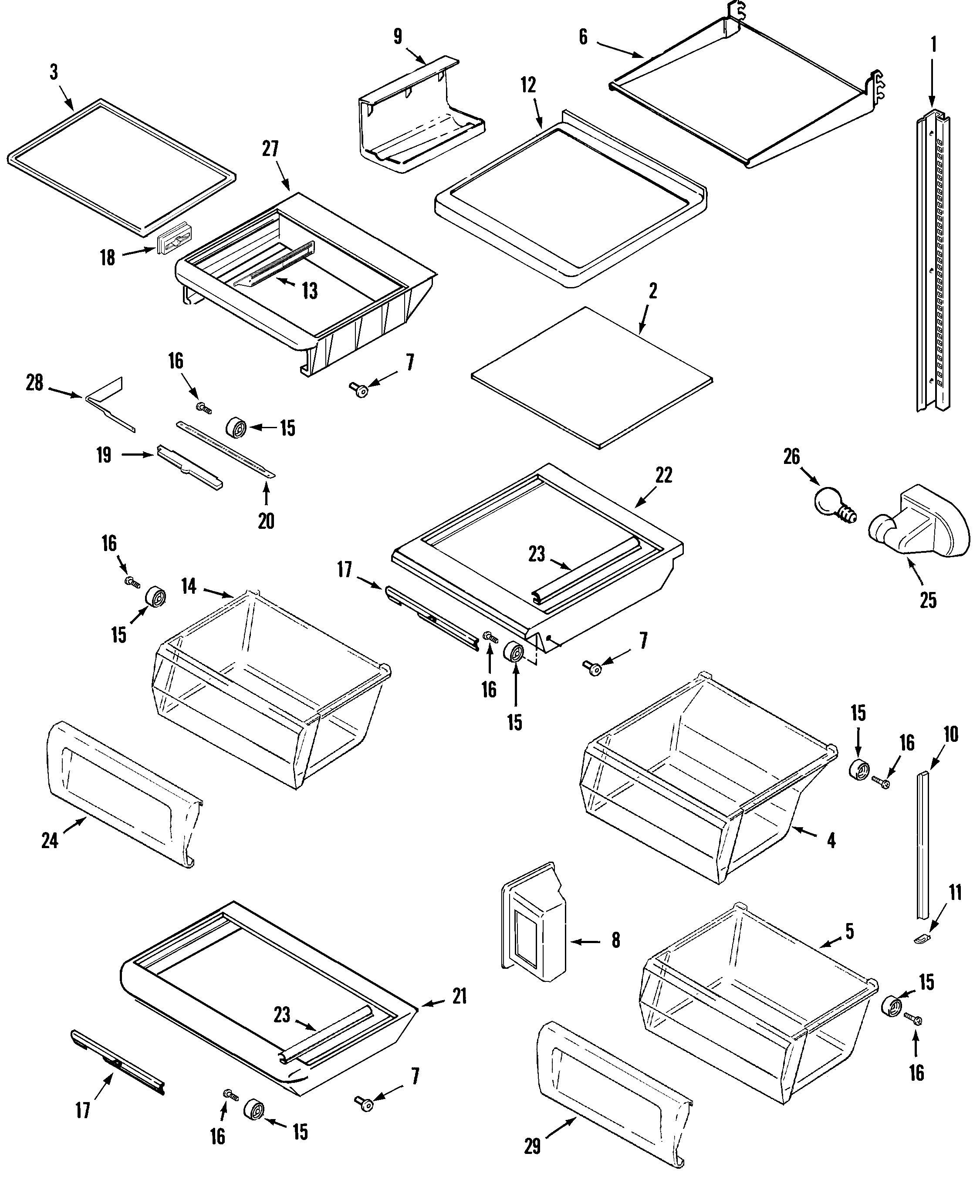 Maytag GC2220DEGB shelves & accessories diagram