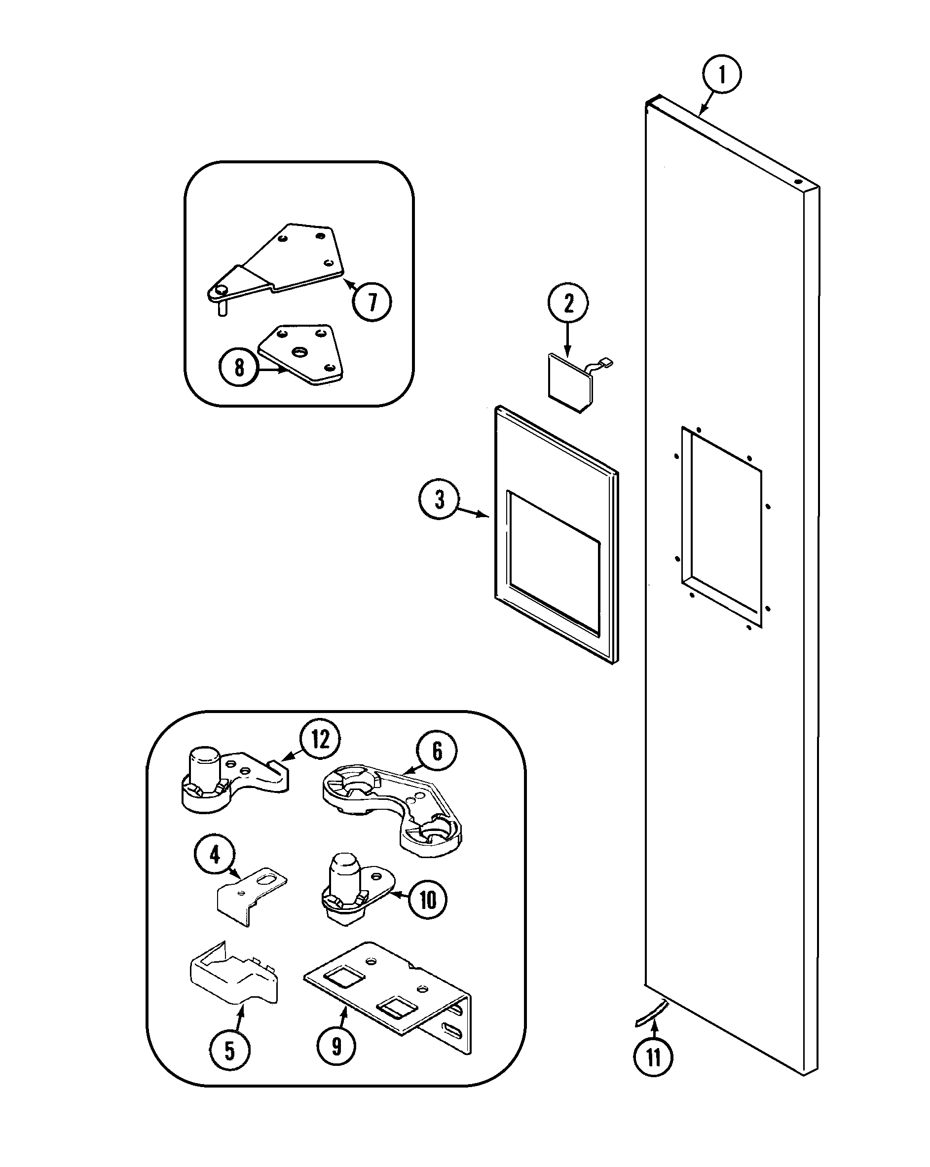 Maytag GC2220DEGB freezer outer door diagram