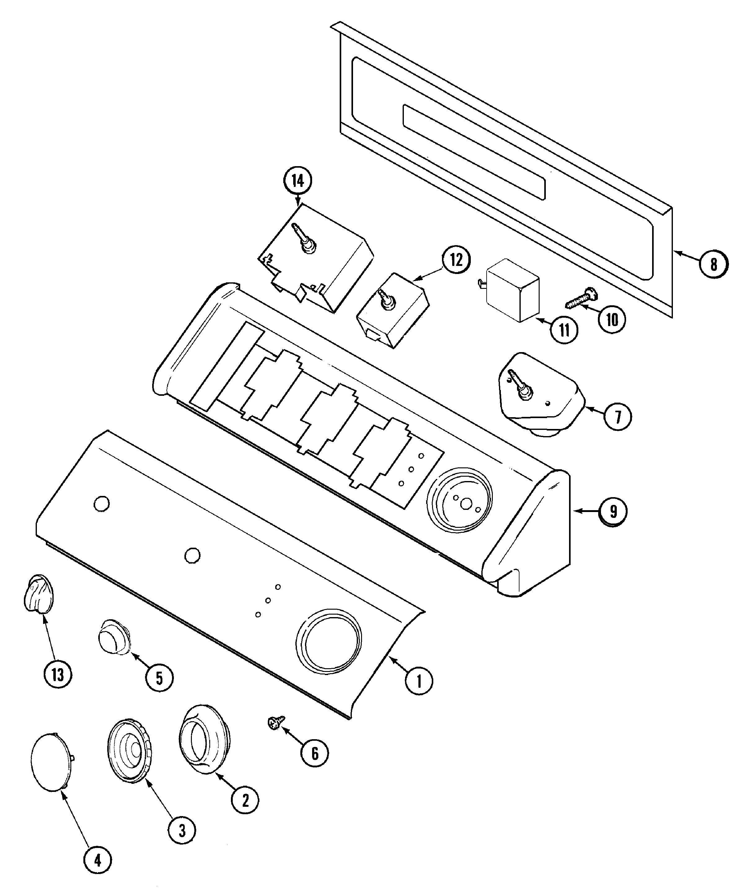 Maytag MDE2600AZW control panel diagram