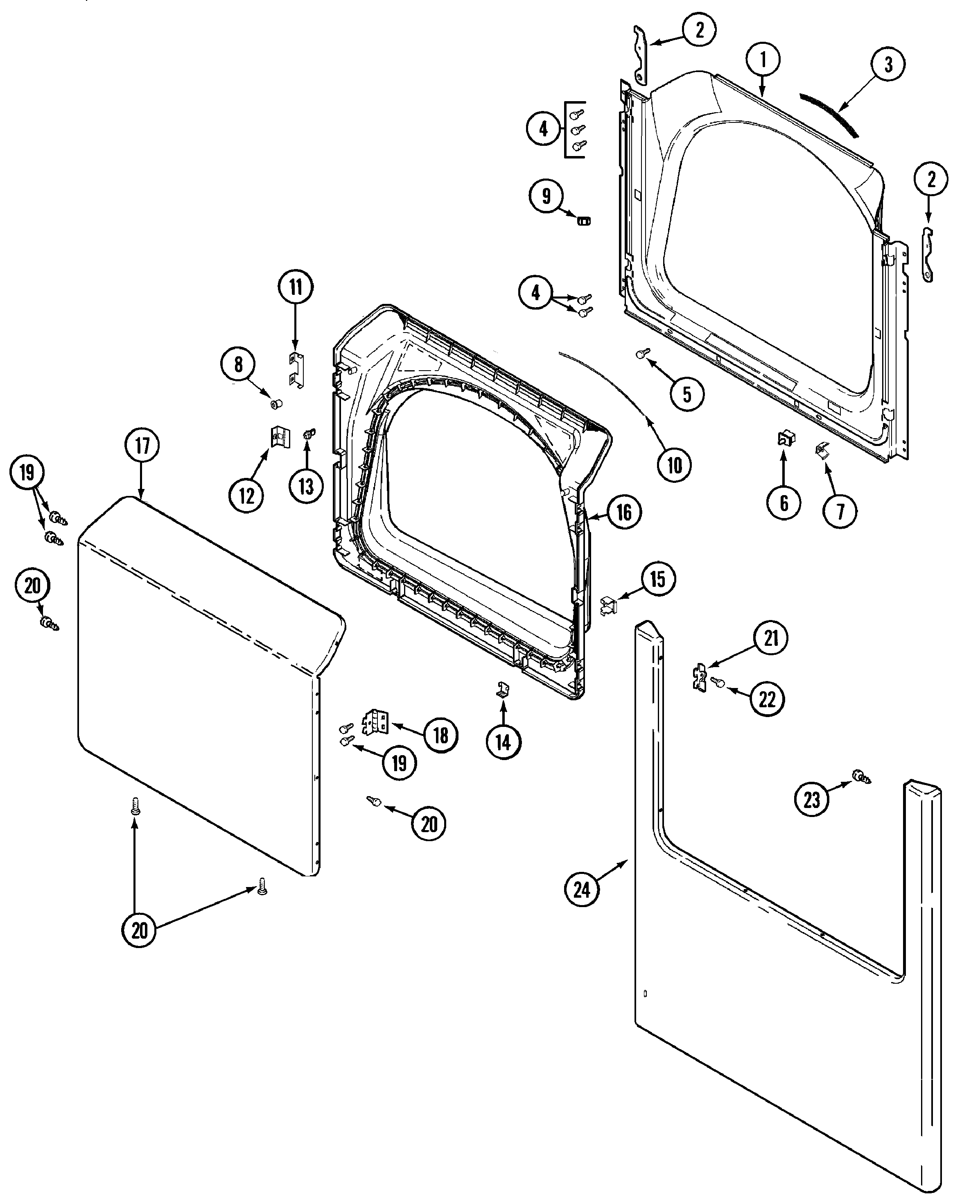 Maytag MDE6400AGW door diagram