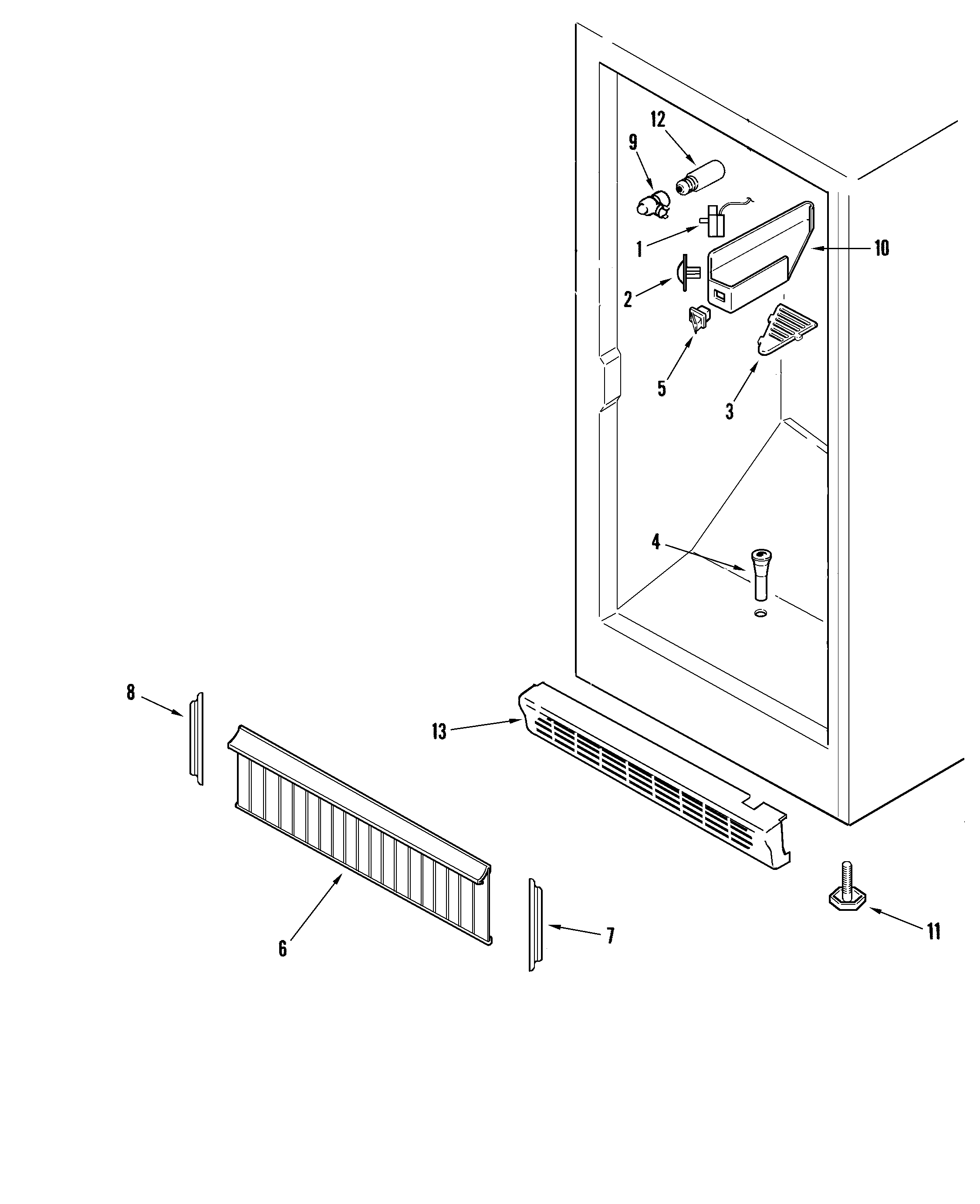 Maytag MQU2056BRW freezer compartment diagram