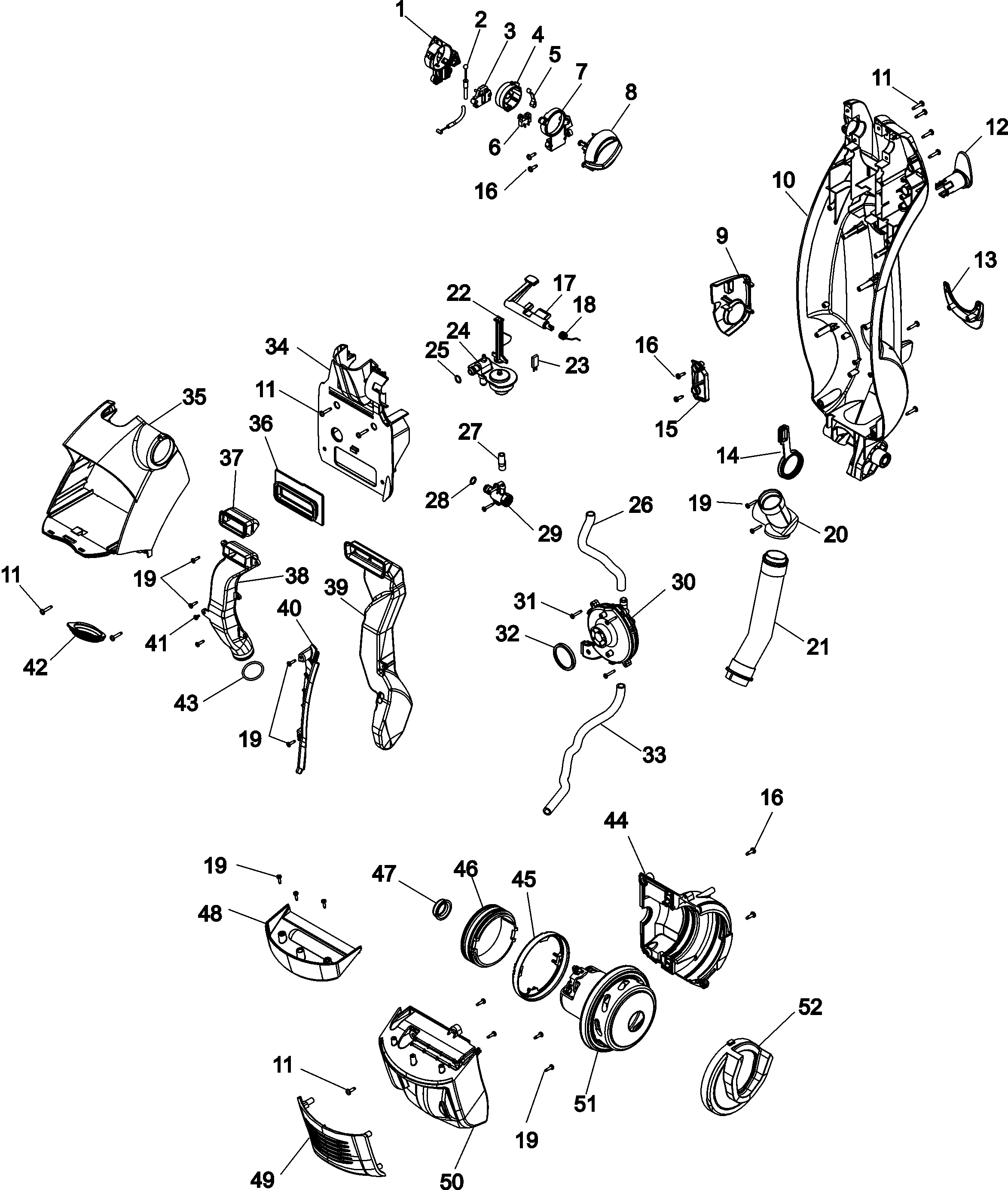 Hoover H3060-020 main body diagram