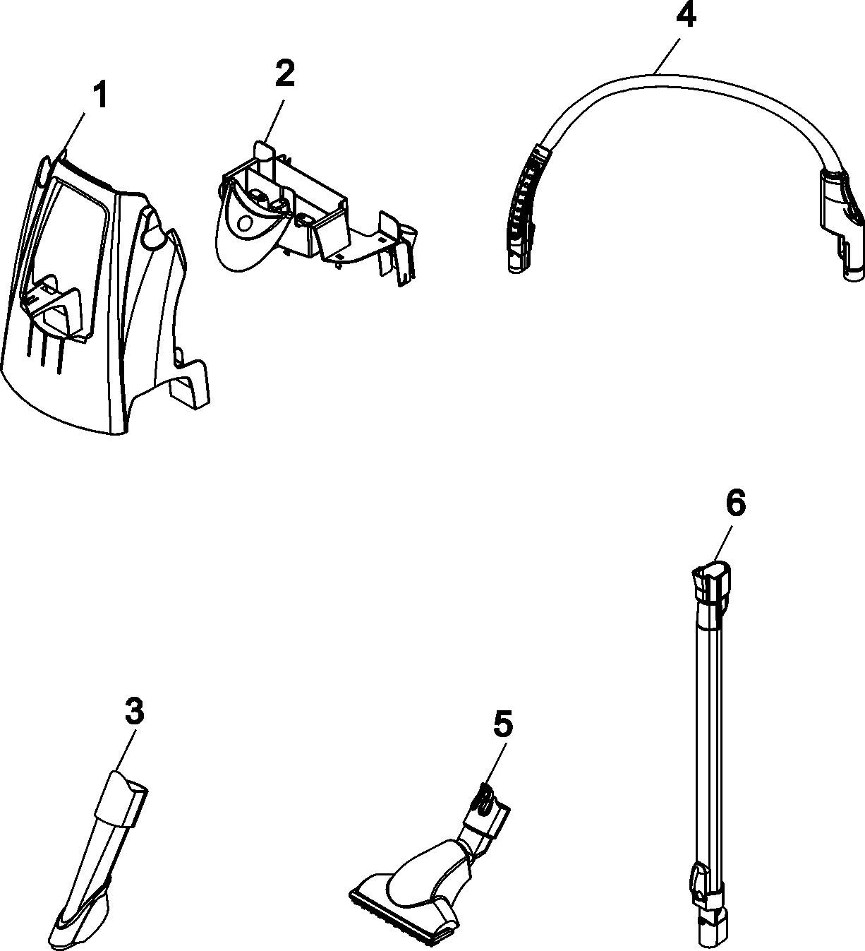 Hoover H3060-020 tools and hose caddy diagram