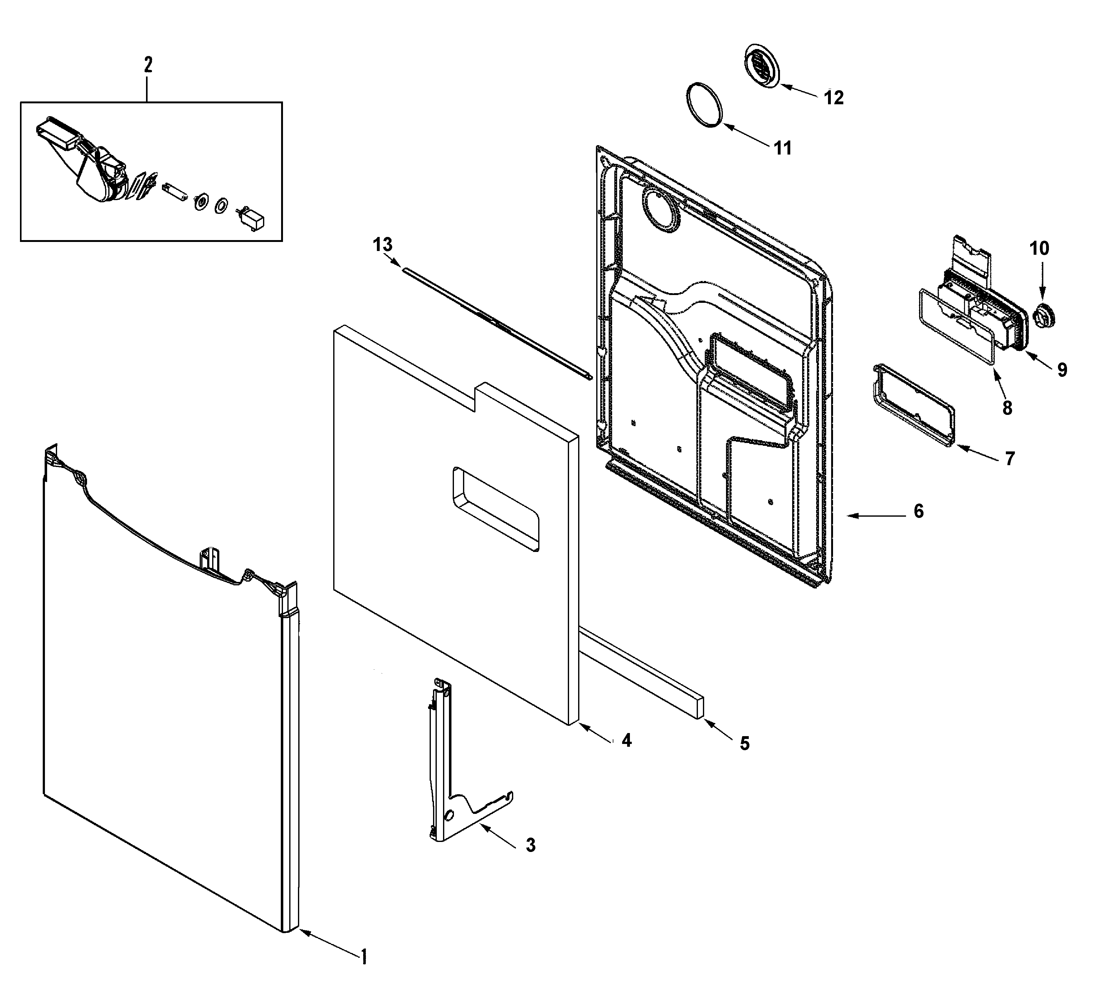Amana ADB2500AWQ door diagram