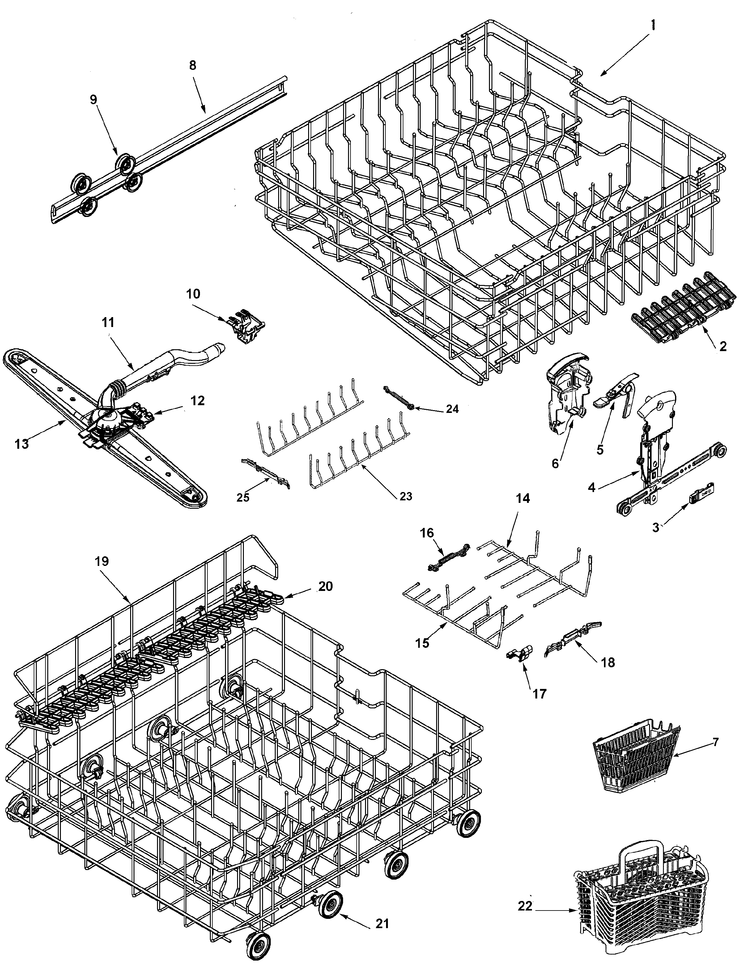 Maytag MDB6601AWS track & rack assembly diagram