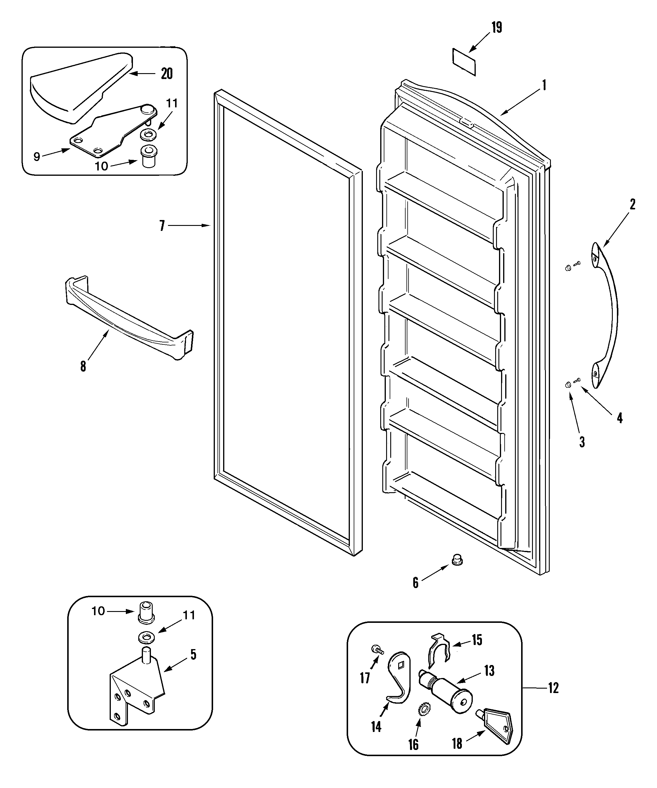 Maytag MQU1656BEW door diagram