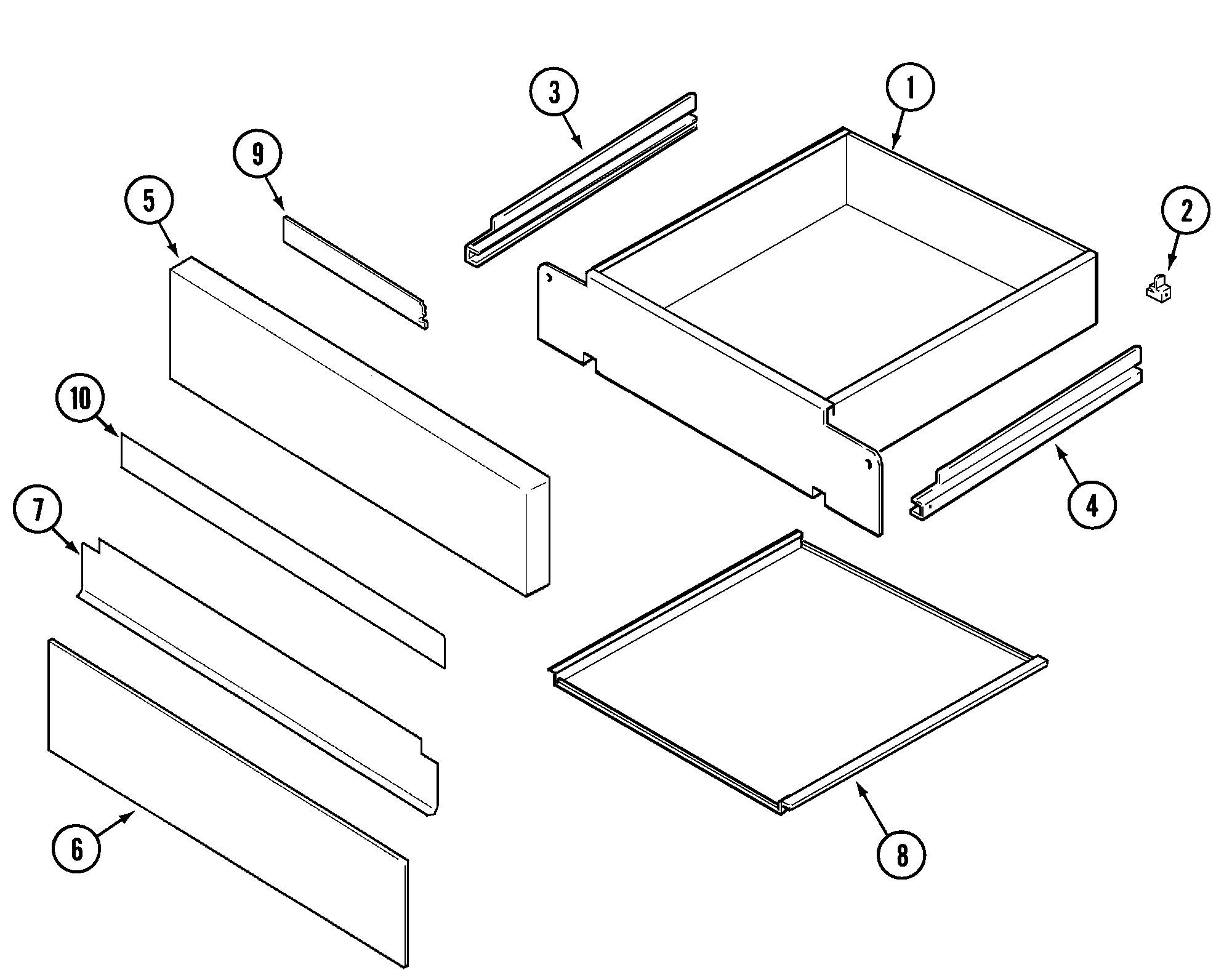 Jenn-Air SCE30600B drawer diagram