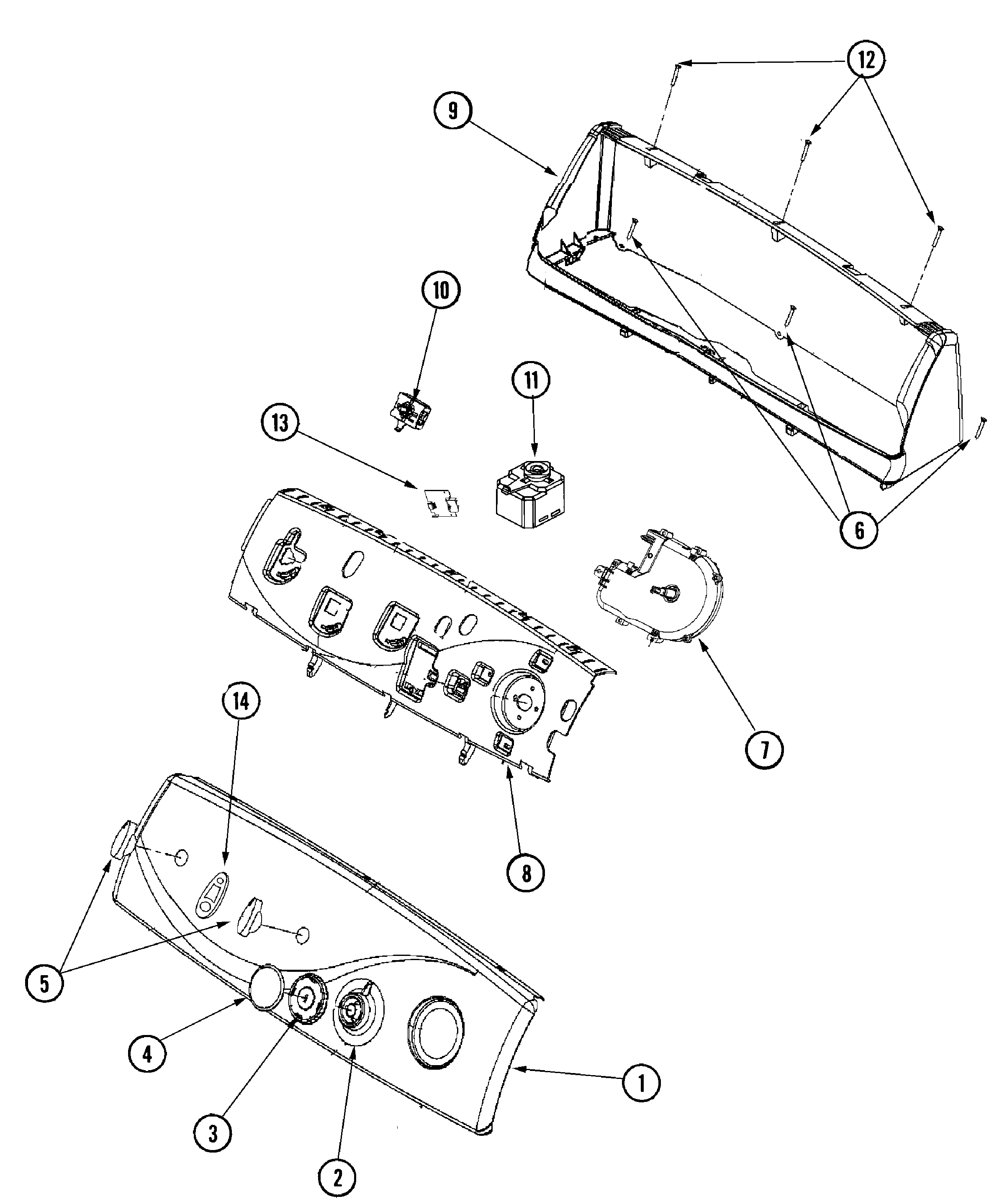 Maytag MDG7657BWQ control panel diagram