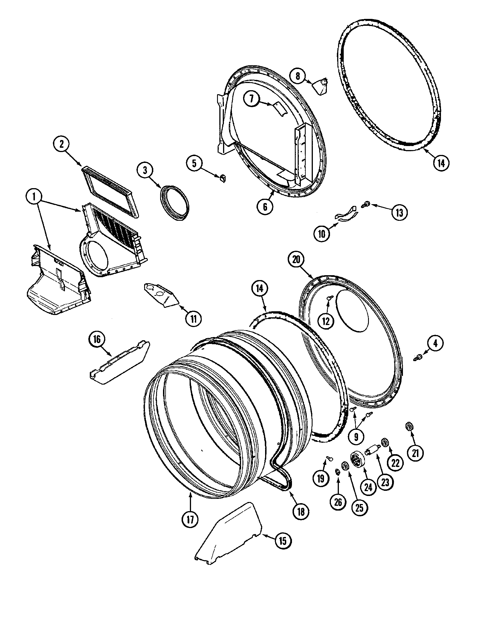 Maytag MDG7657BWQ tumbler diagram