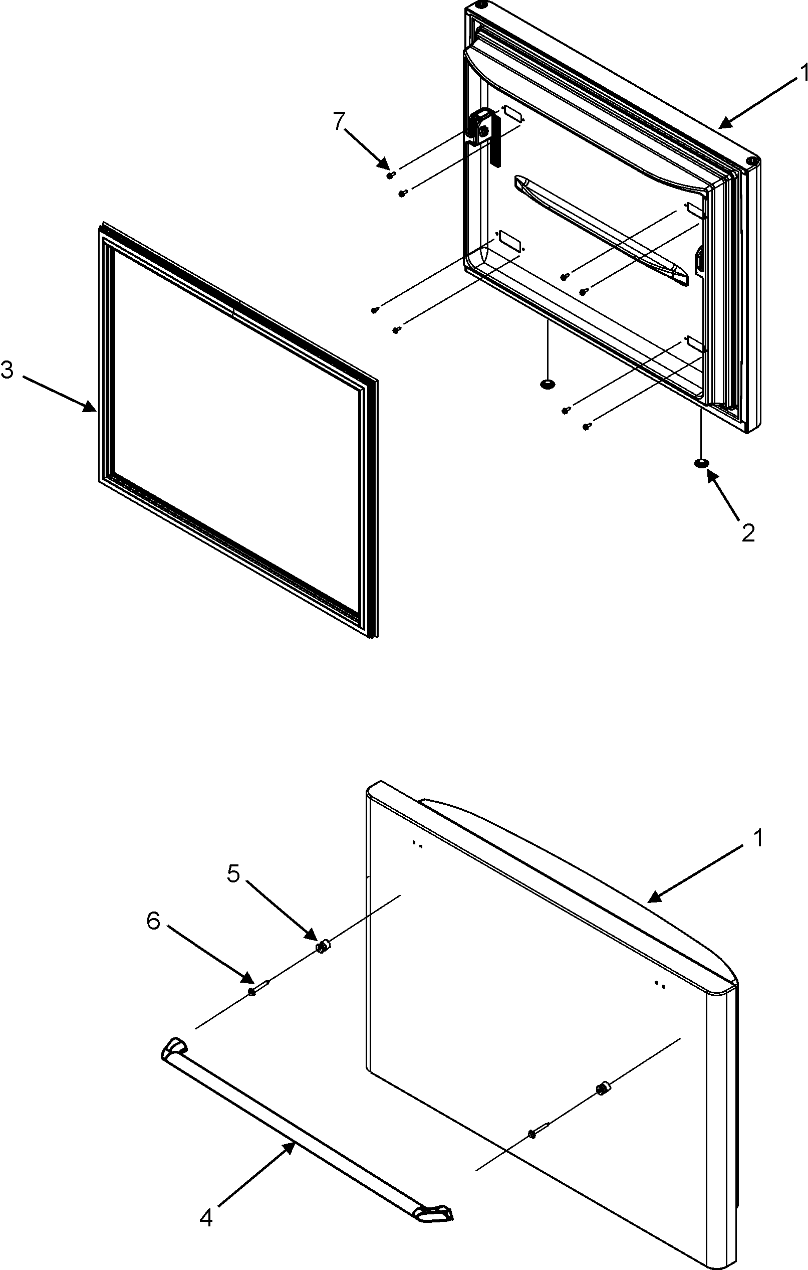 Dacor EF36RNDFSS freezer door diagram