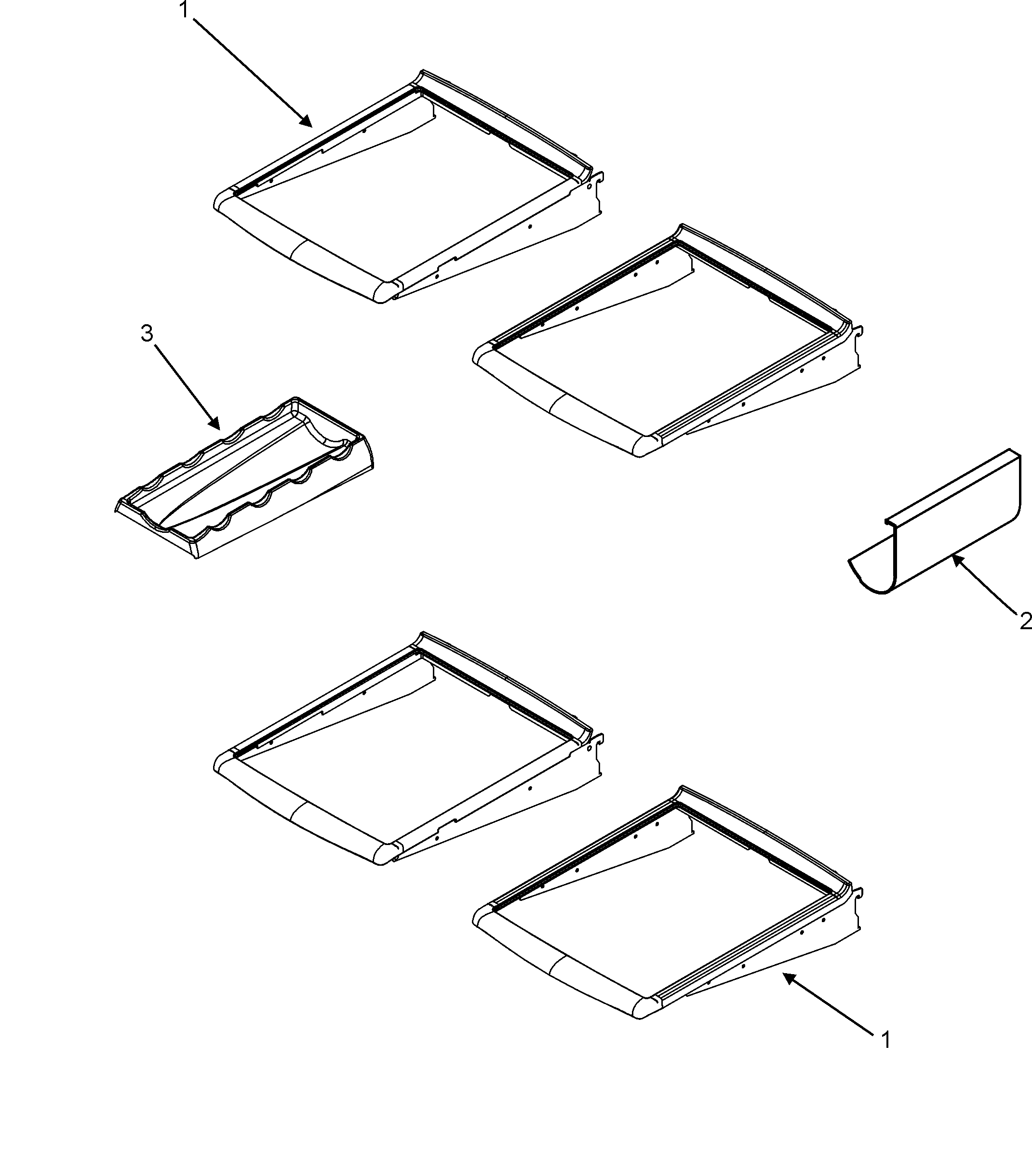 Dacor EF36RNDFSS refrigerator shelves diagram