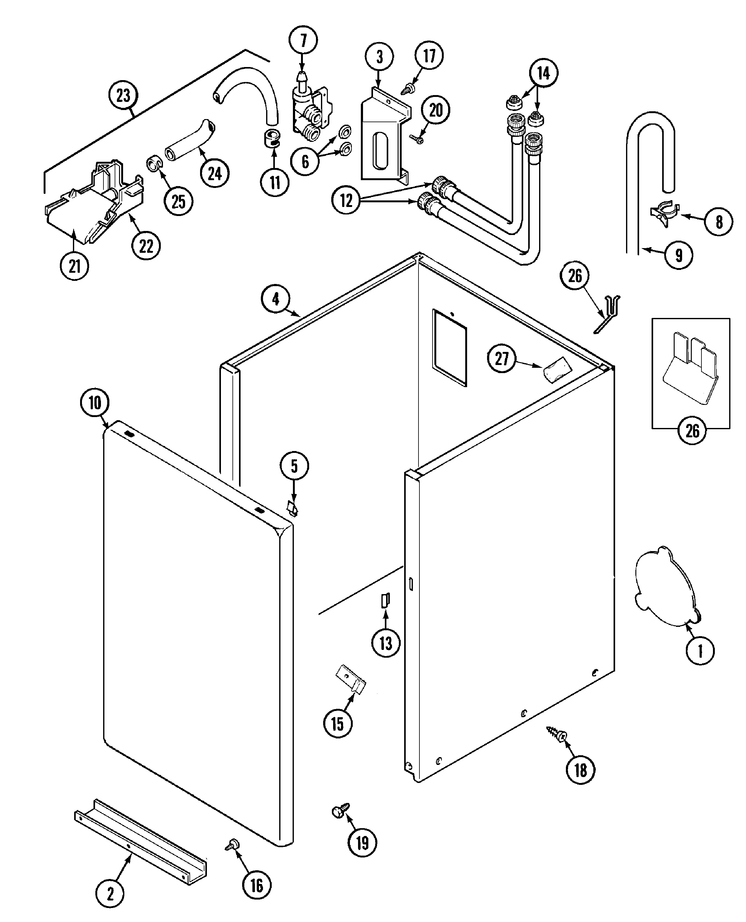 Maytag LAT2200AAE cabinet diagram