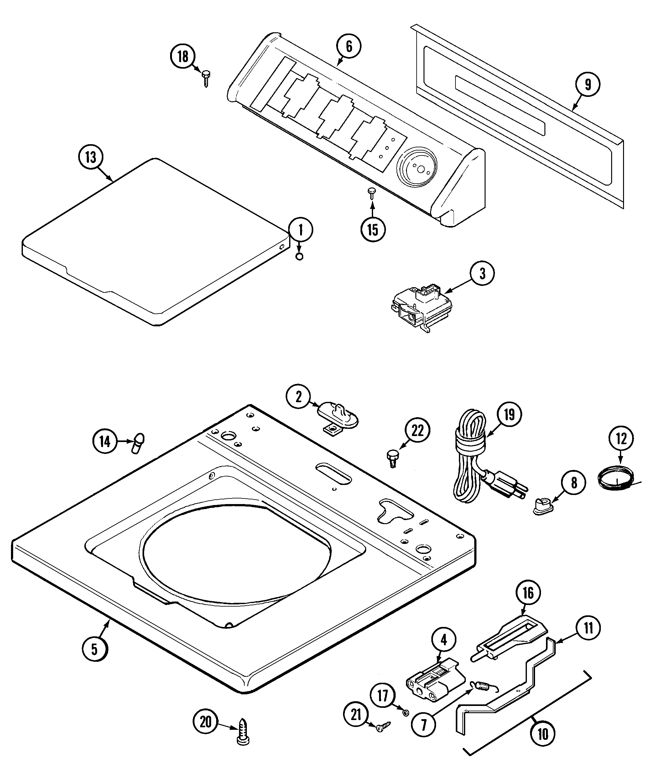 Maytag LAT2200AAE top (lat2200aae) diagram