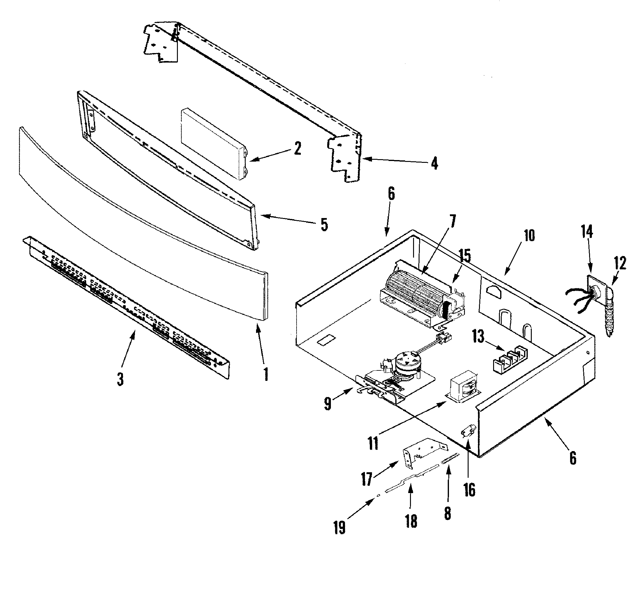 Jenn-Air JMW9530DAW control panel and internal controls diagram