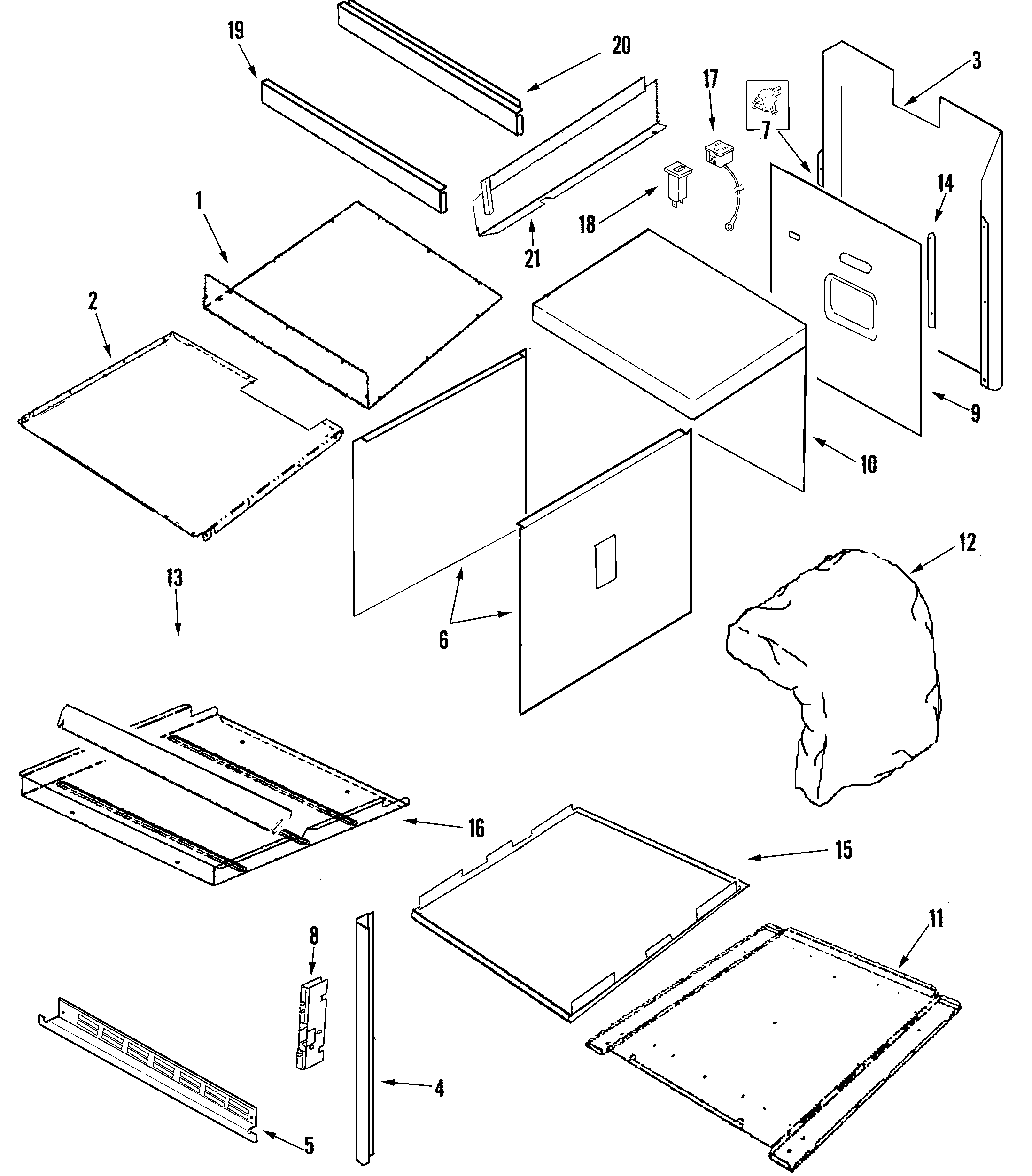 Jenn-Air JMW9530DAW body diagram