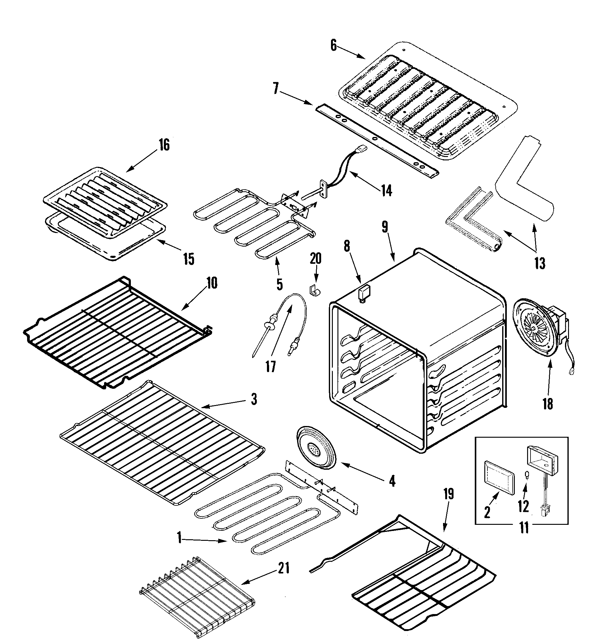 Jenn-Air JMW9530DAW oven diagram