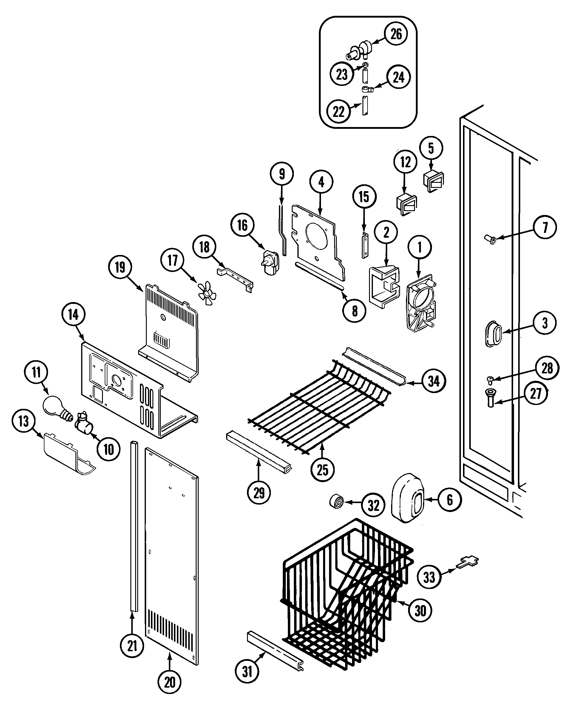 International GC20B8C3EB freezer compartment diagram