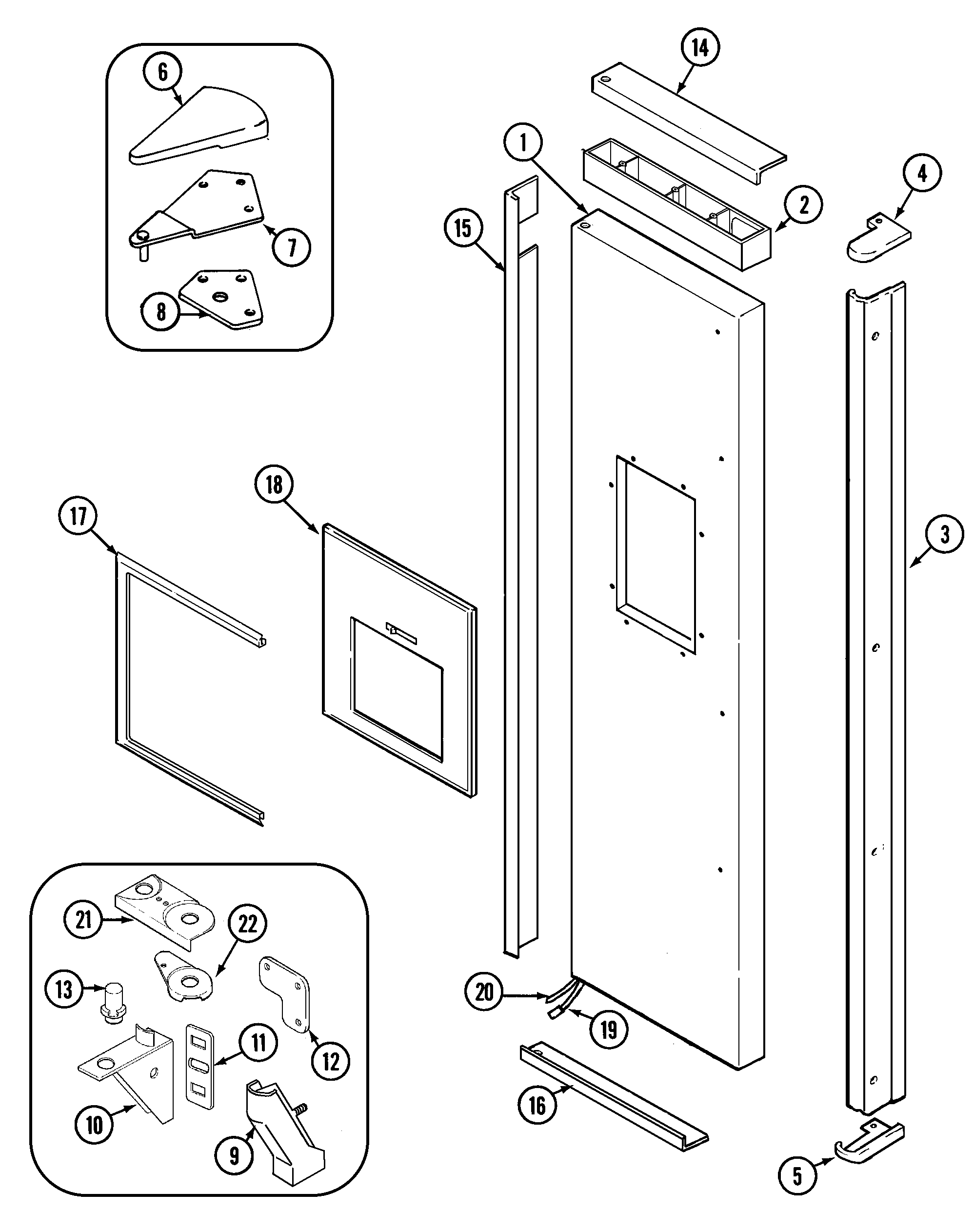 International GC20B8C3EB freezer outer door diagram