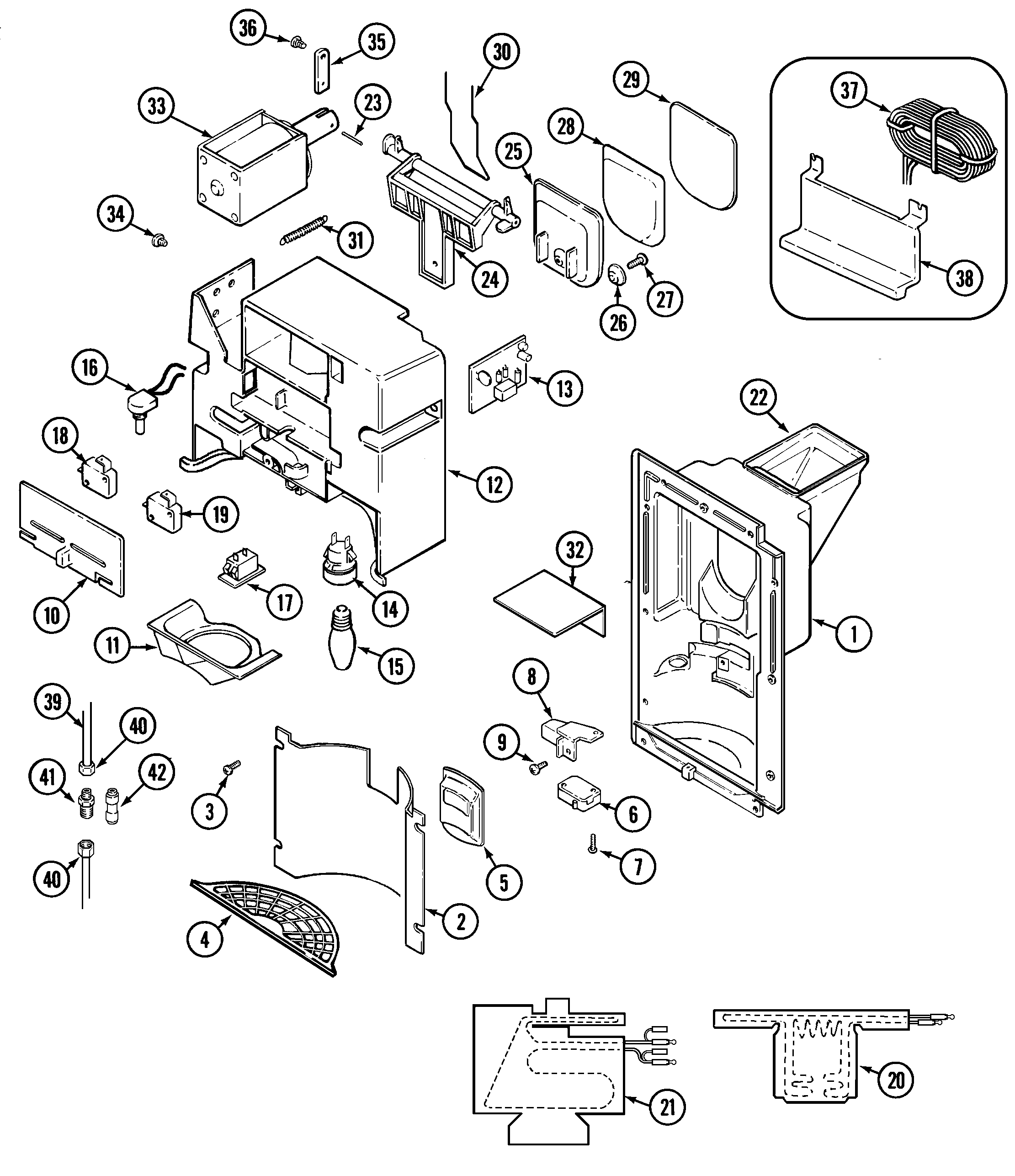 International GC20B8C3EB ice & water dispenser diagram