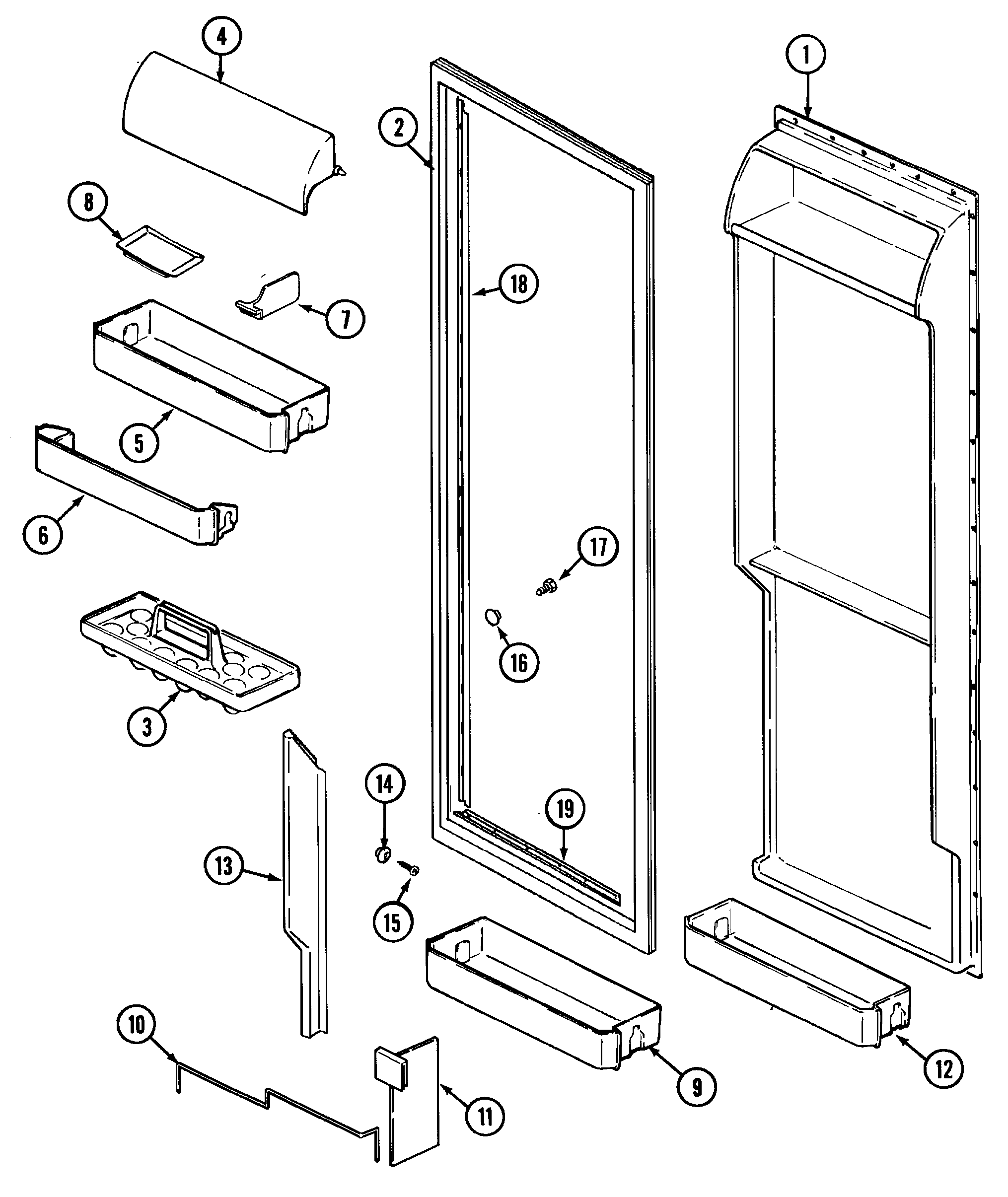 International GC20B8C3EB fresh food inner door diagram