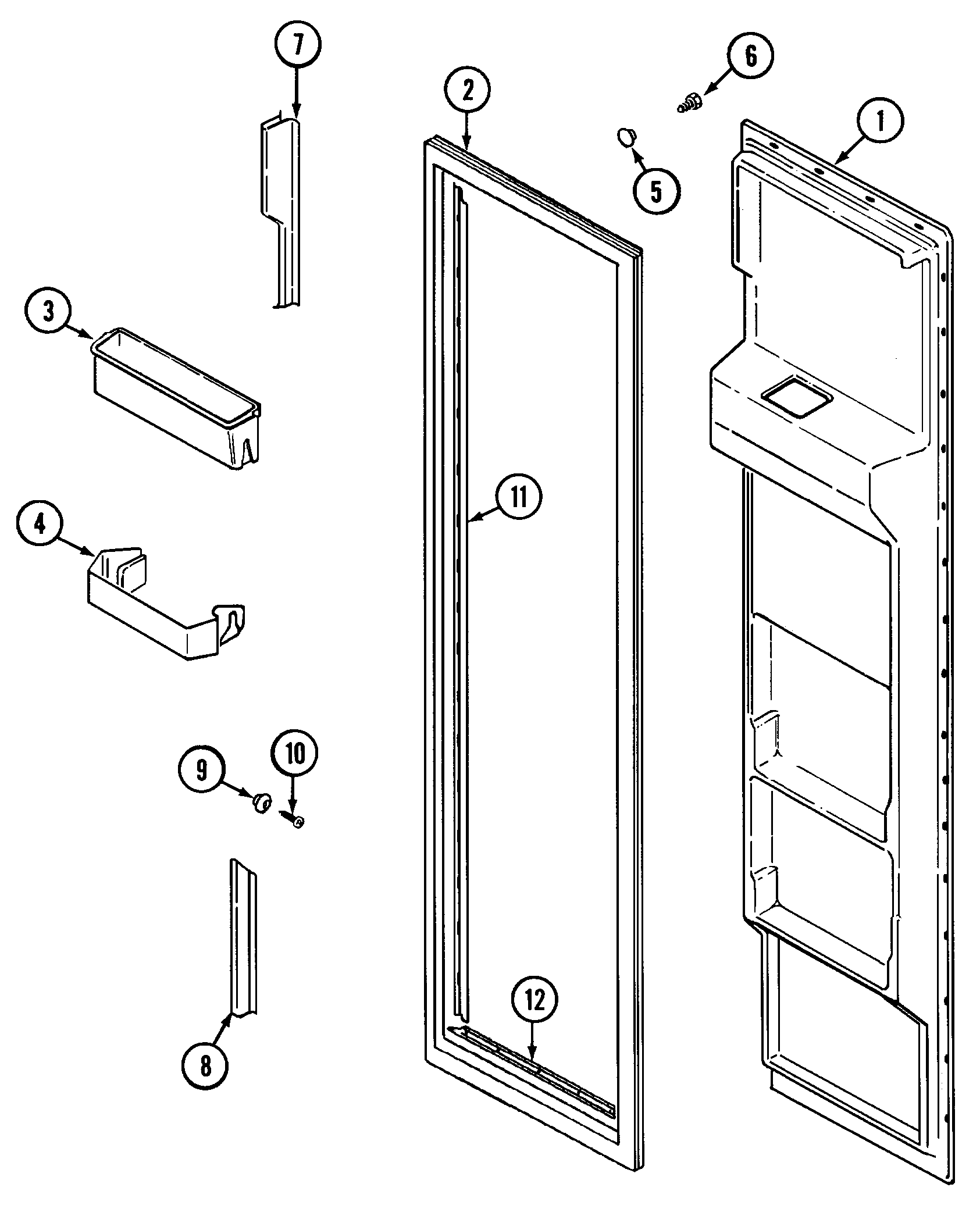 International GC20B8C3EB freezer inner door diagram