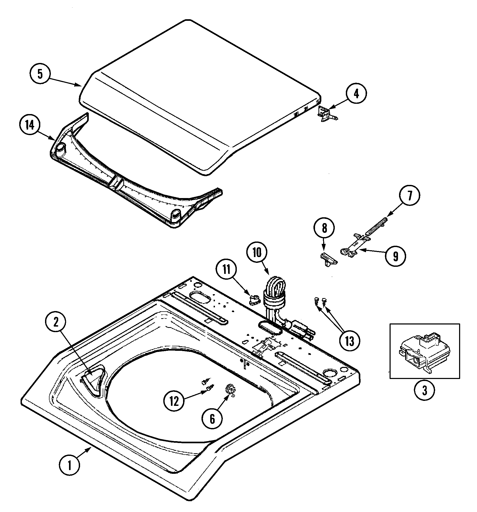 Maytag MAV7700AWQ top diagram