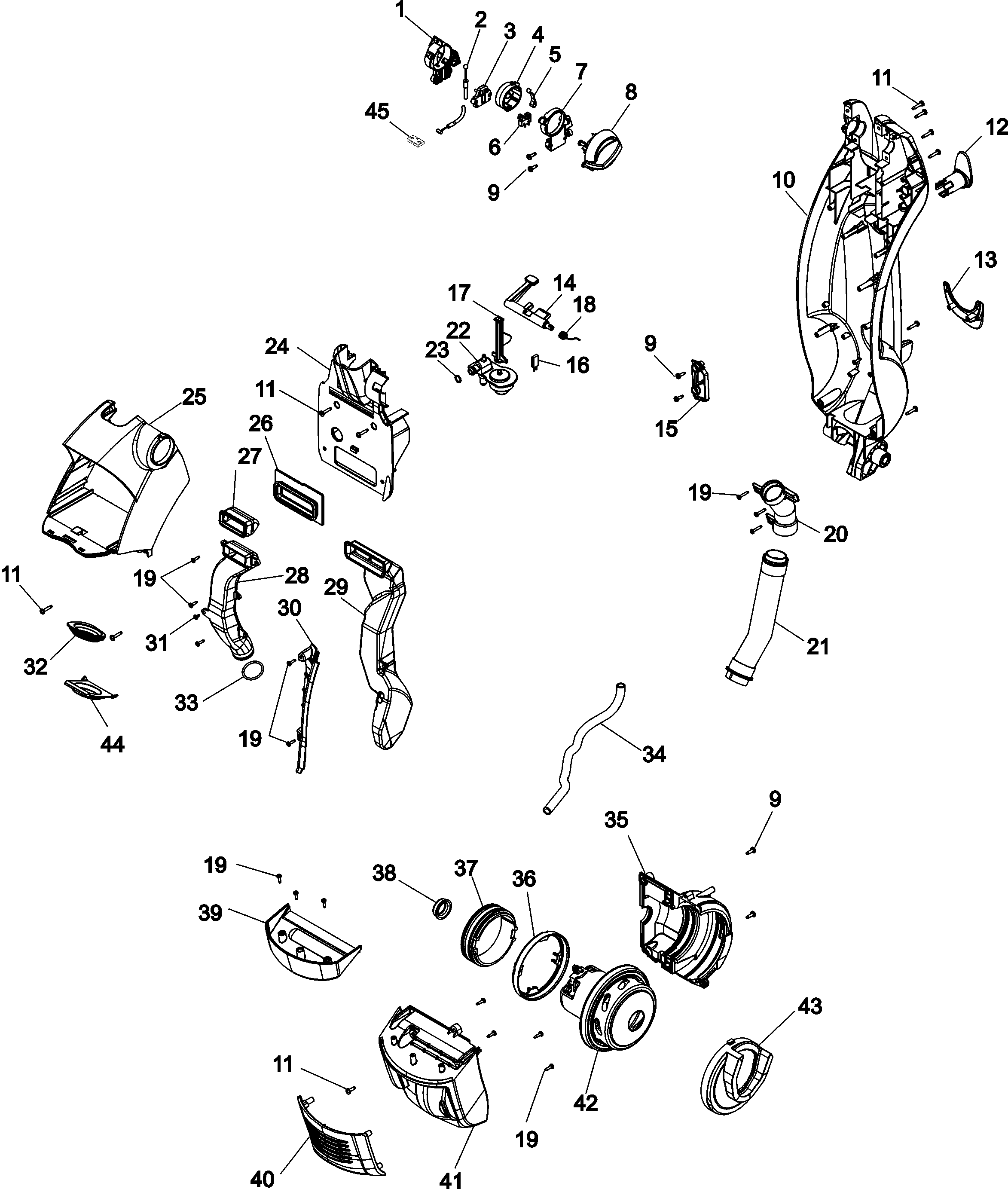Hoover H3030-006 main body diagram