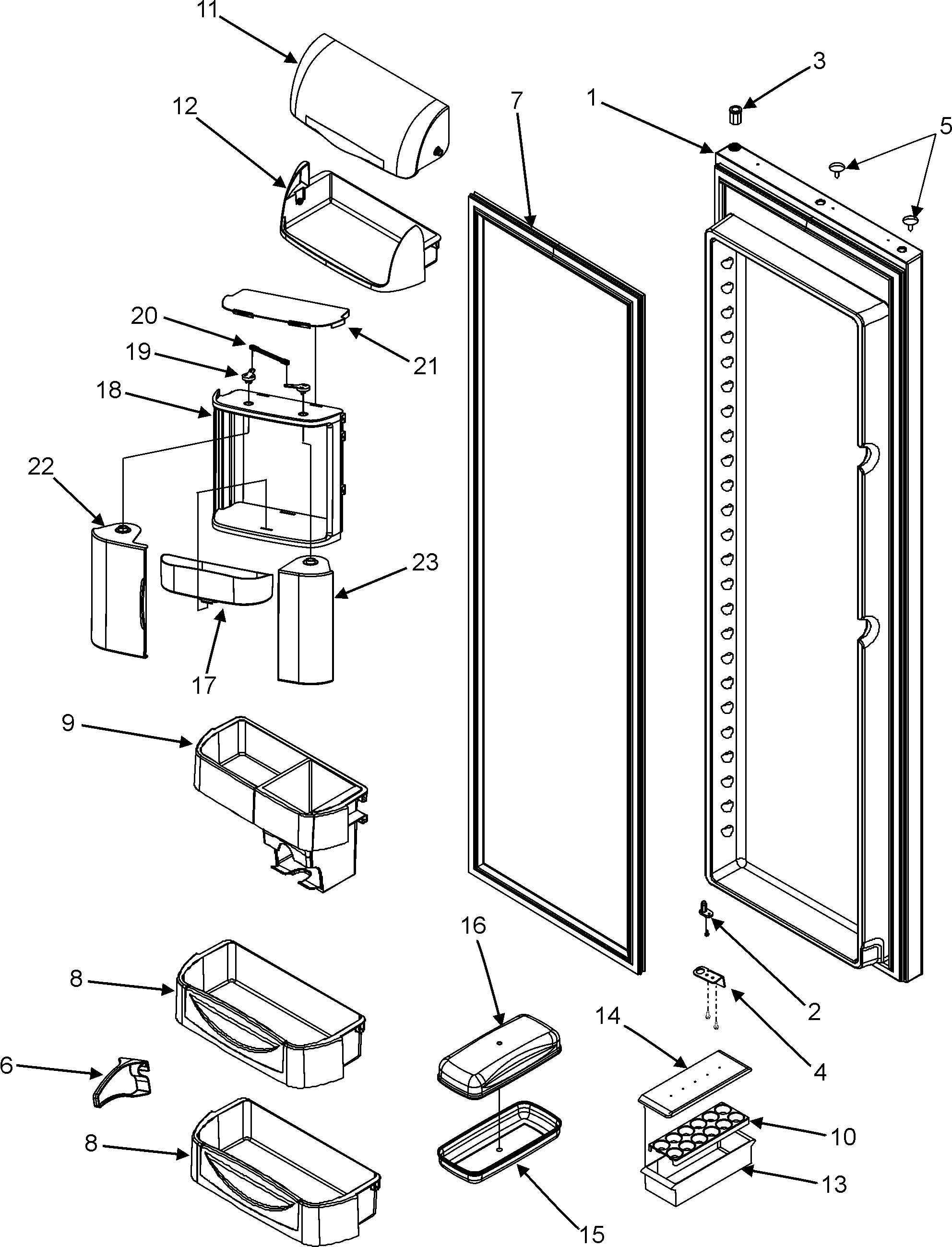 Maytag MSD2656KGW refrigerator door diagram