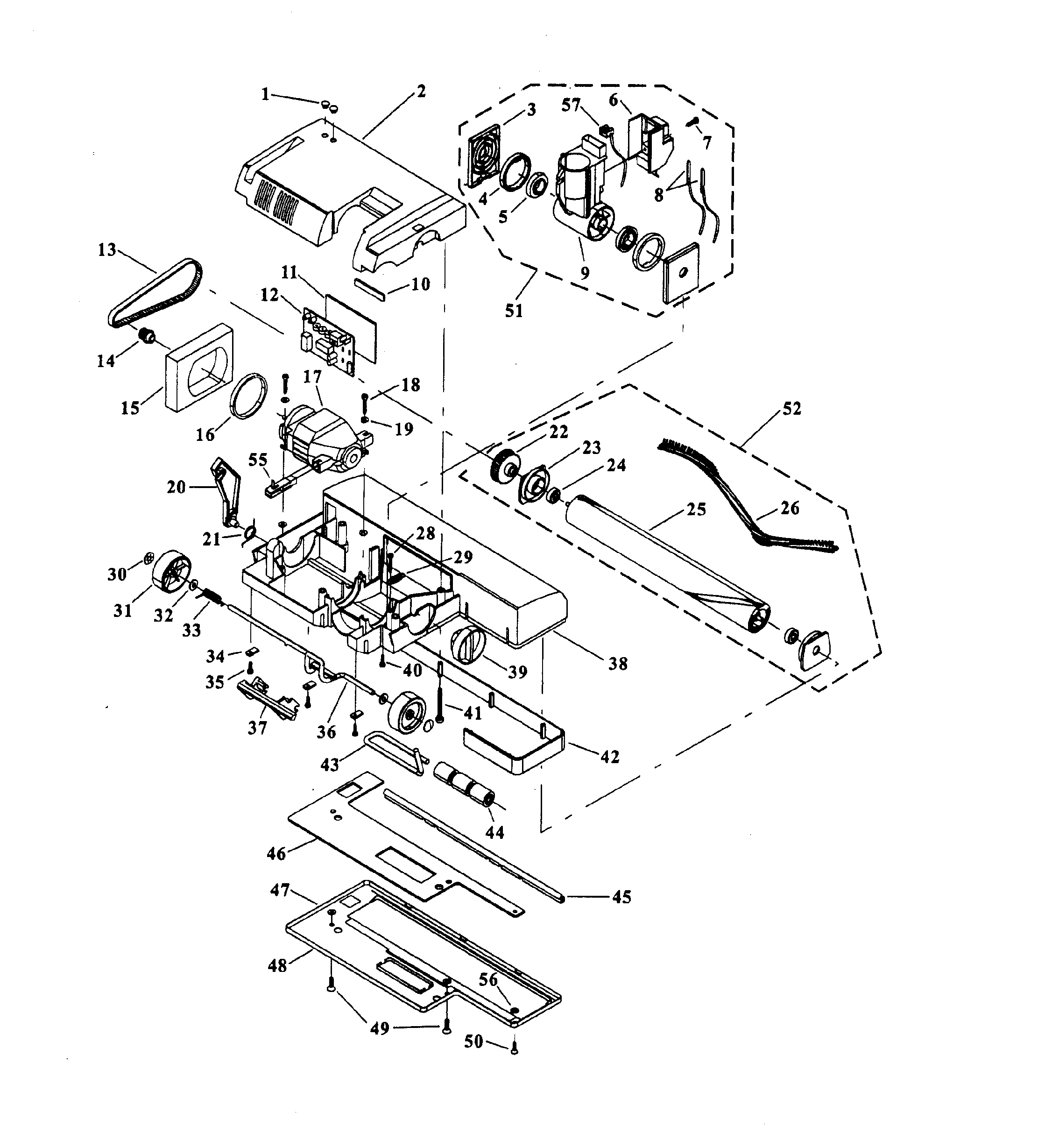 Hoover C1834 foot diagram