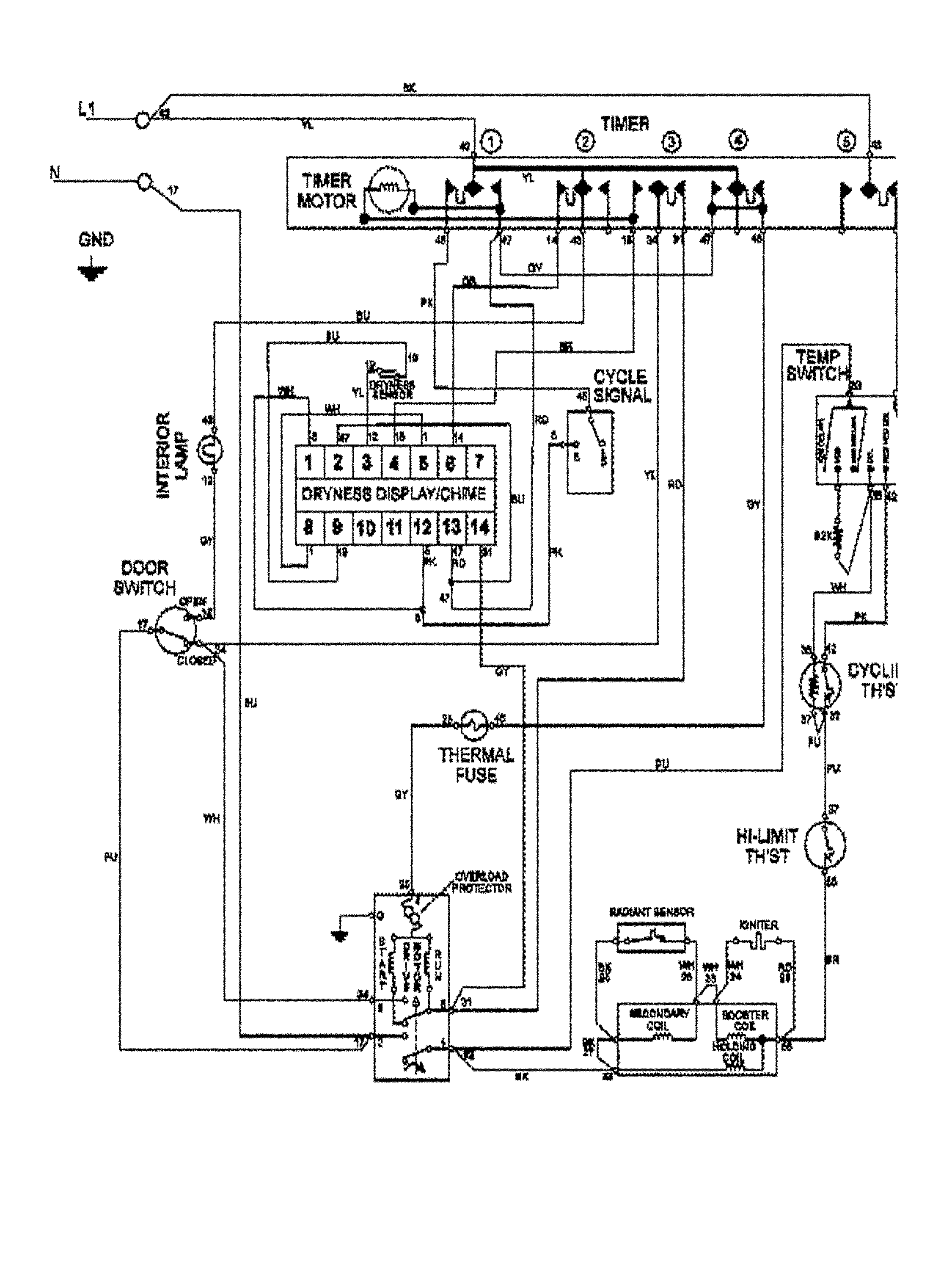 Maytag MDE7400AYW wiring information diagram