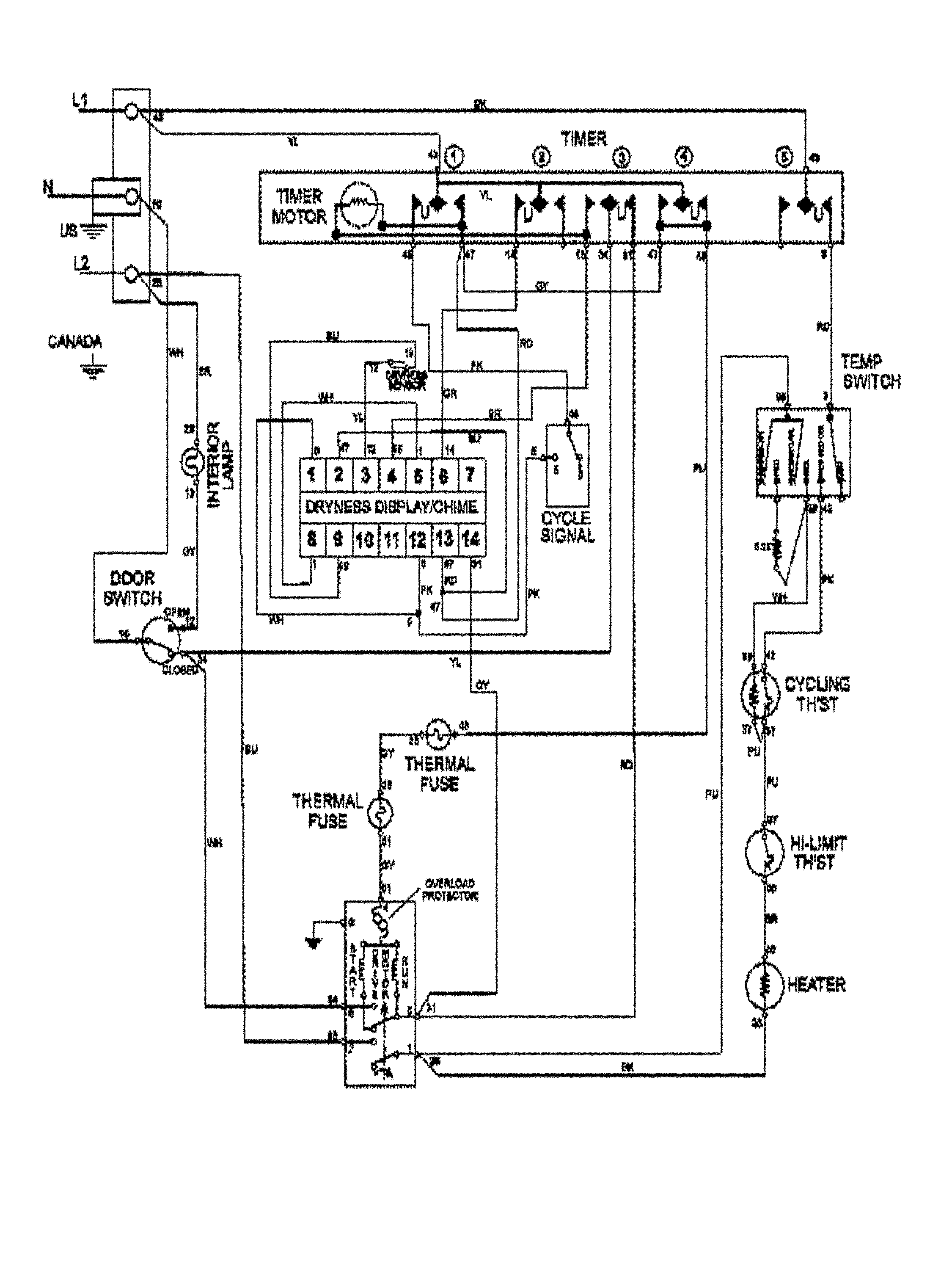 Maytag MDE7400AYW wiring information diagram