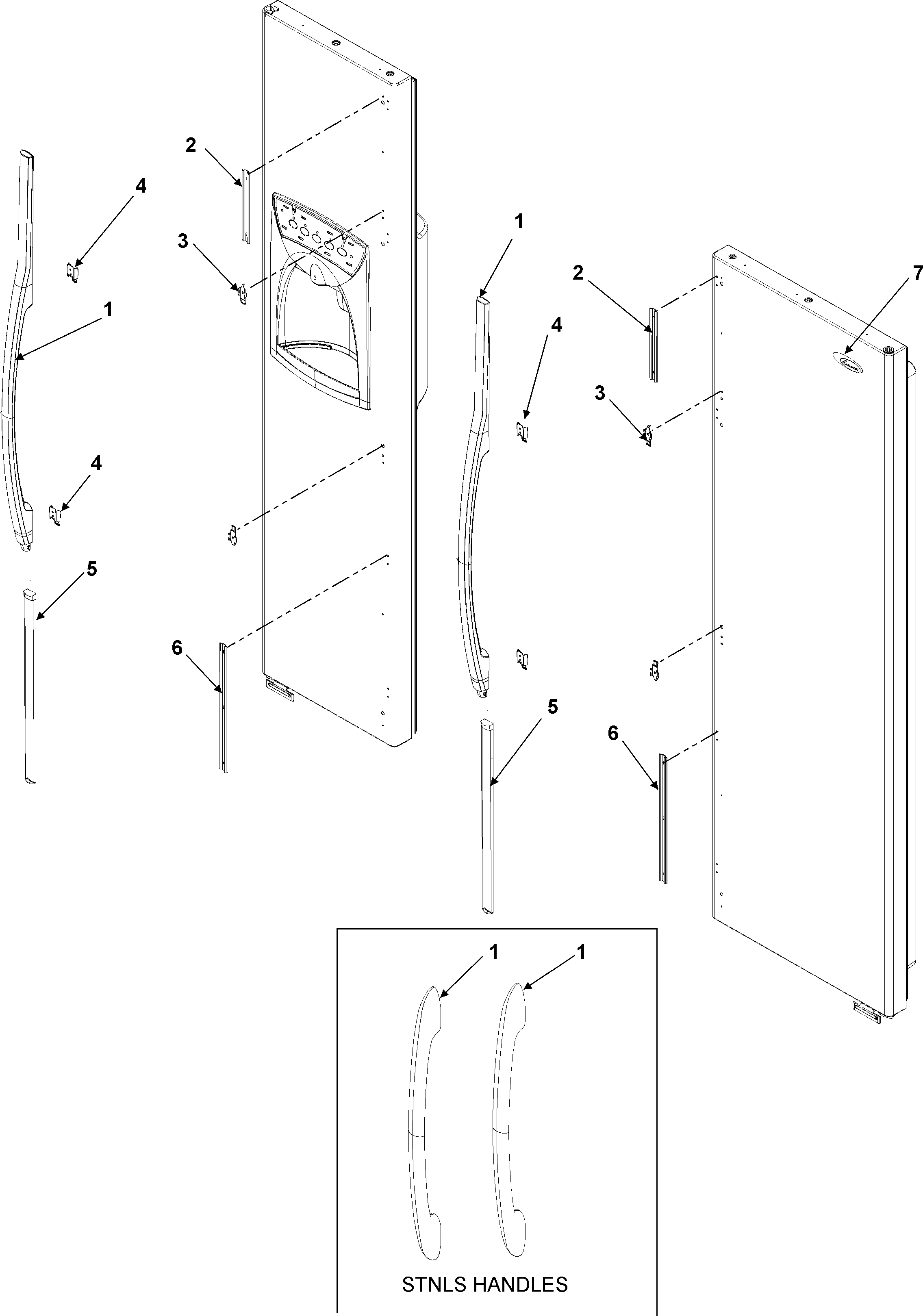 Amana ASD2624HEQ handles and trim series 50+ diagram