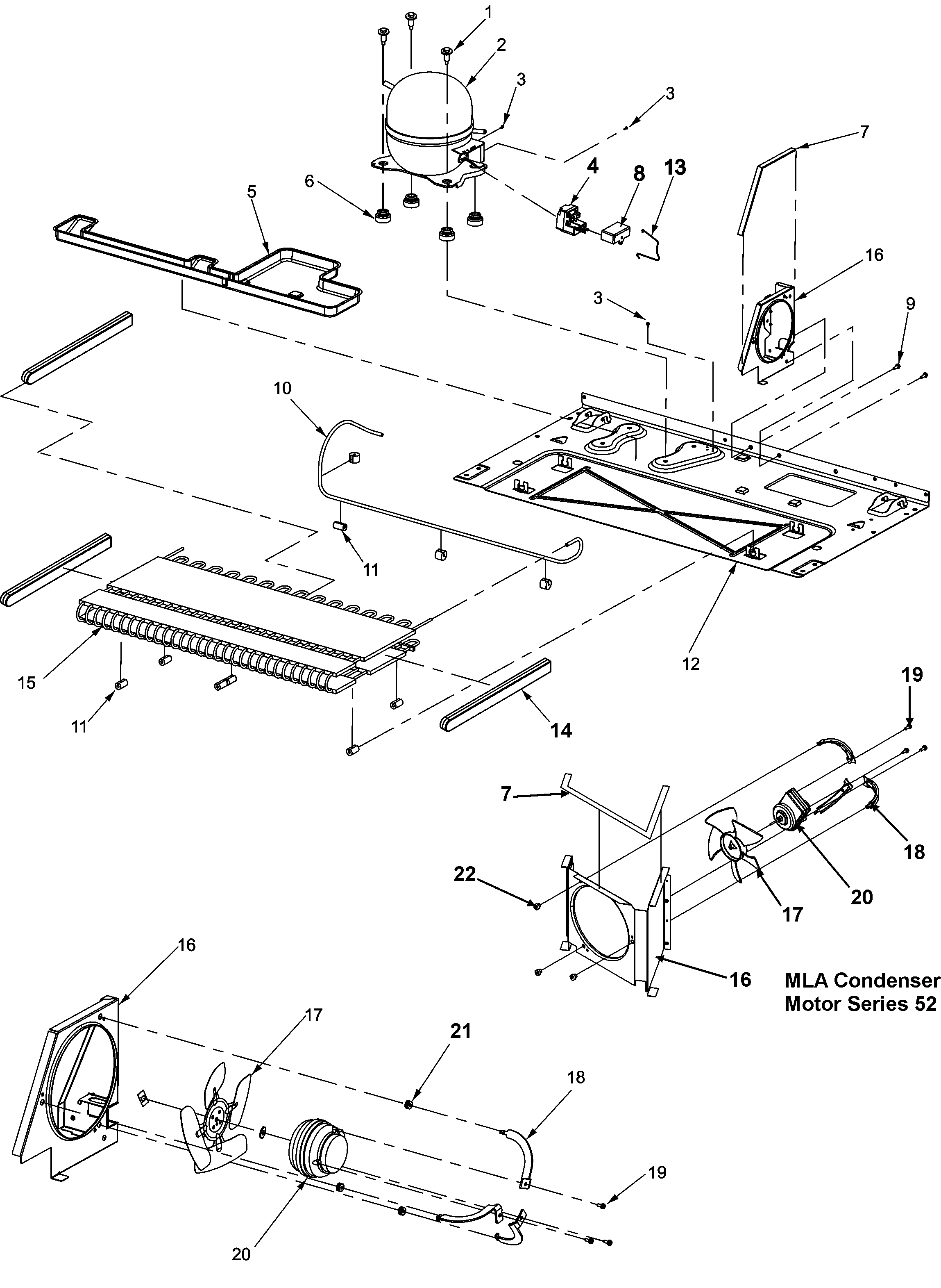 Amana ASD2624HEQ compressor series 50+ diagram