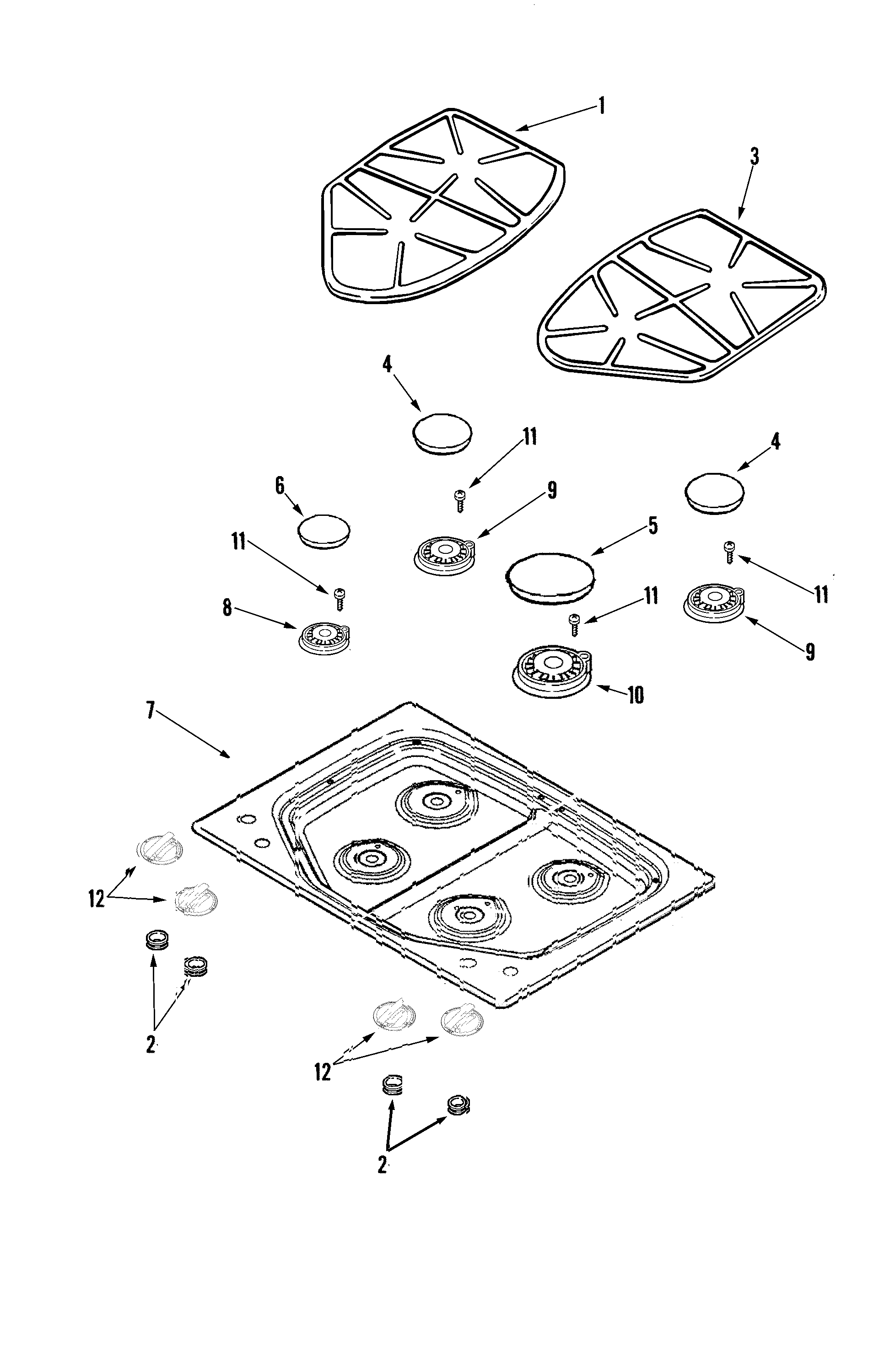 Jenn-Air JGC8430BDS top assembly diagram