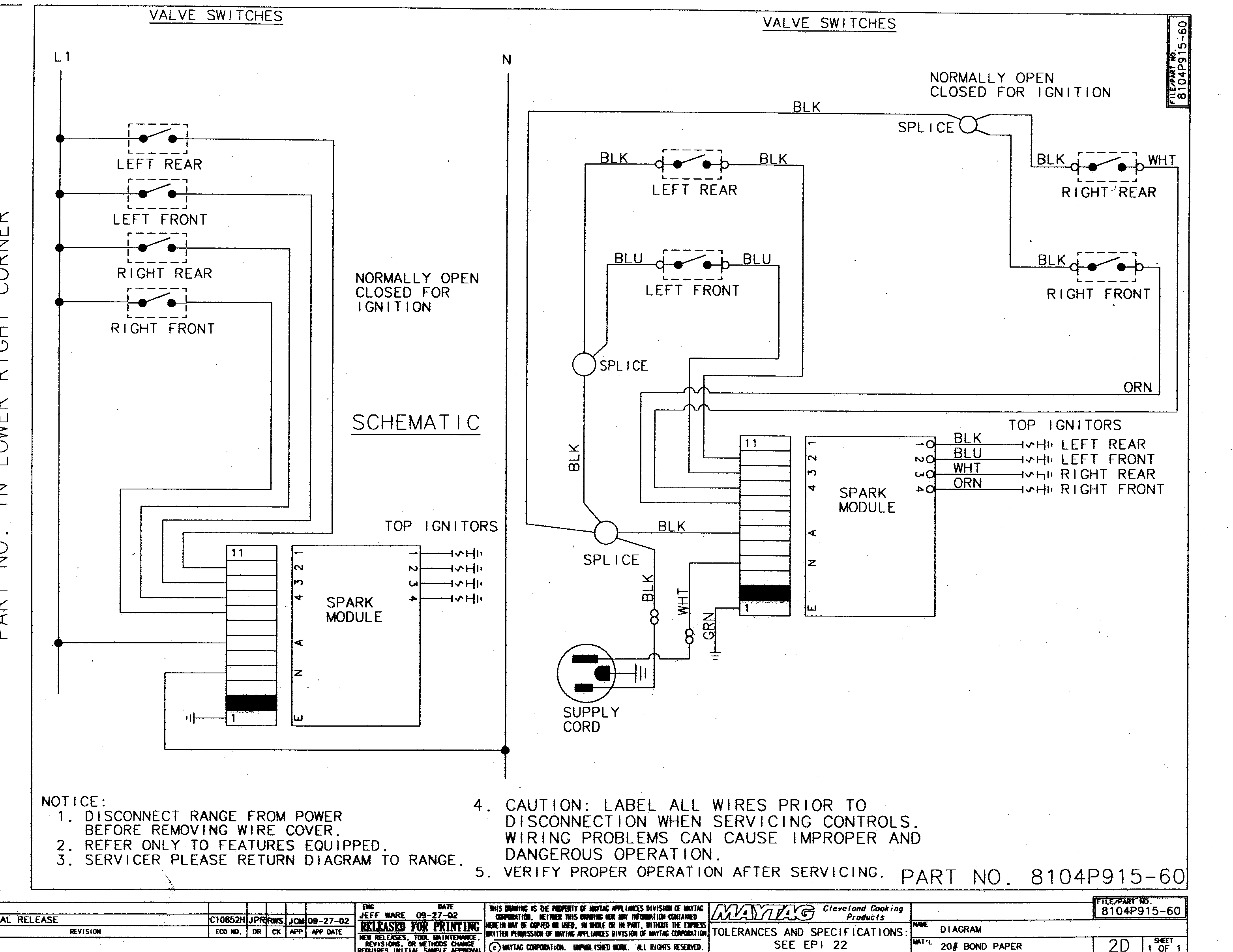 Jenn-Air JGC8430BDS wiring information diagram