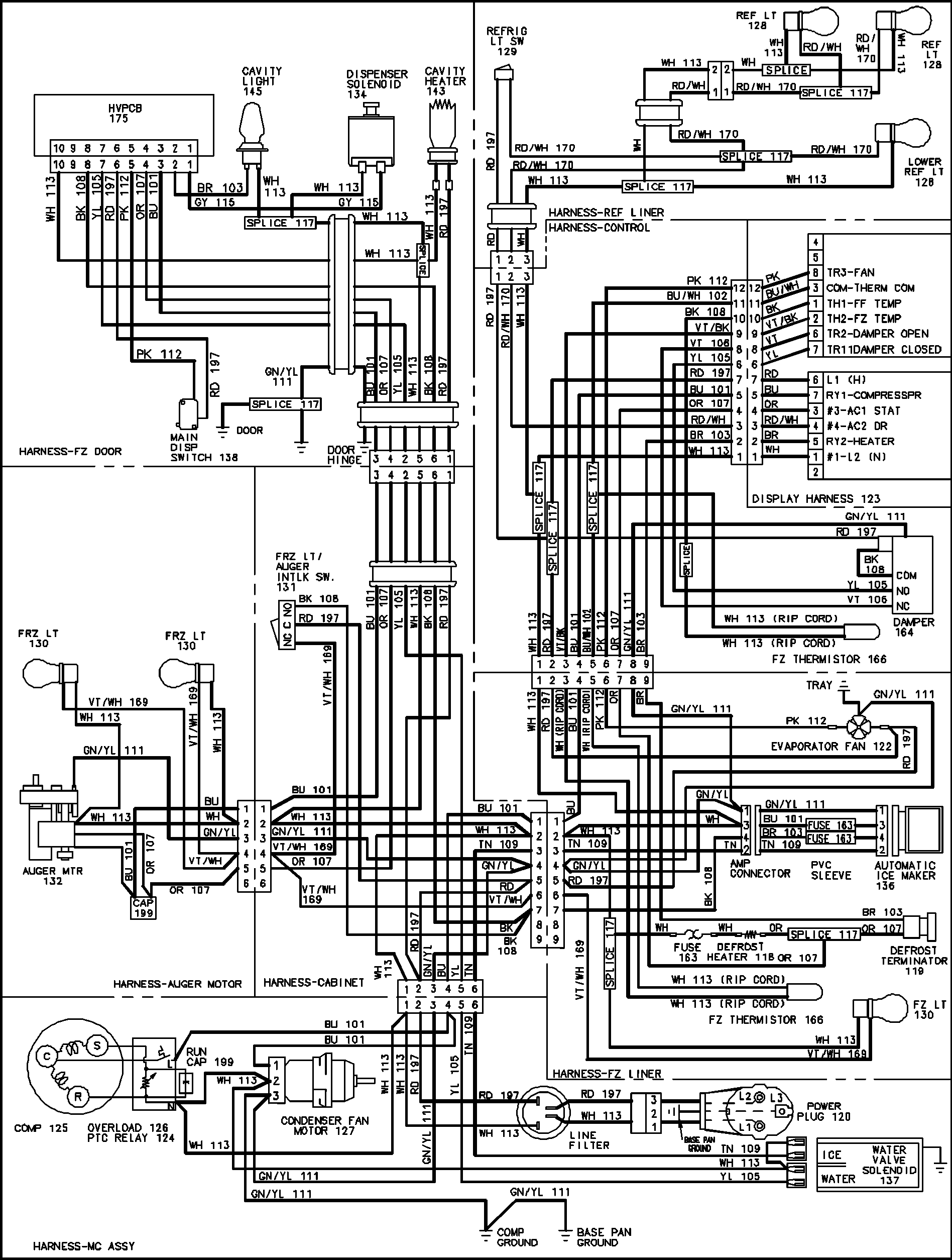 Amana AC2225GEKW0 wiring information diagram