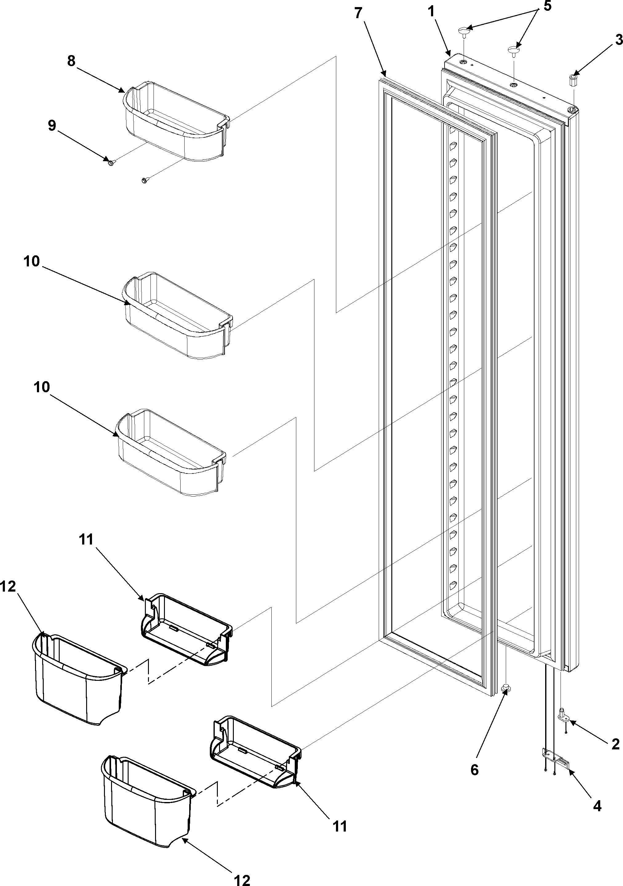 Amana AC2224PEKW0 freezer door diagram
