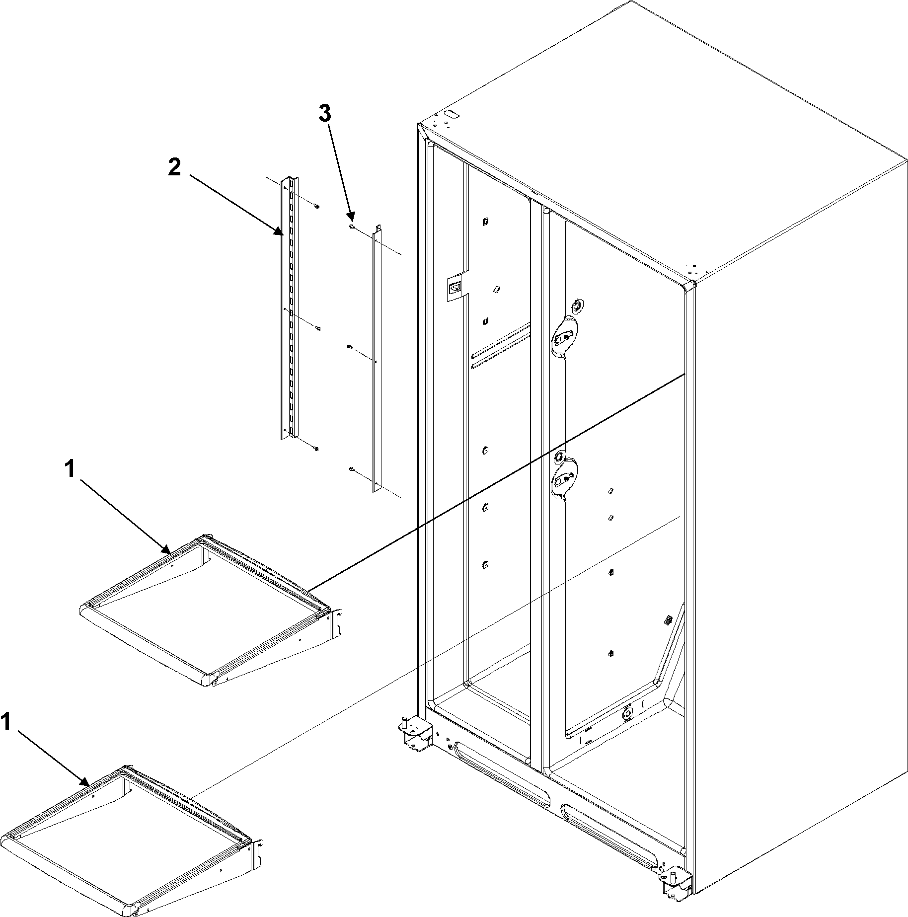 Amana AC2224PEKW0 refrigerator shelves diagram