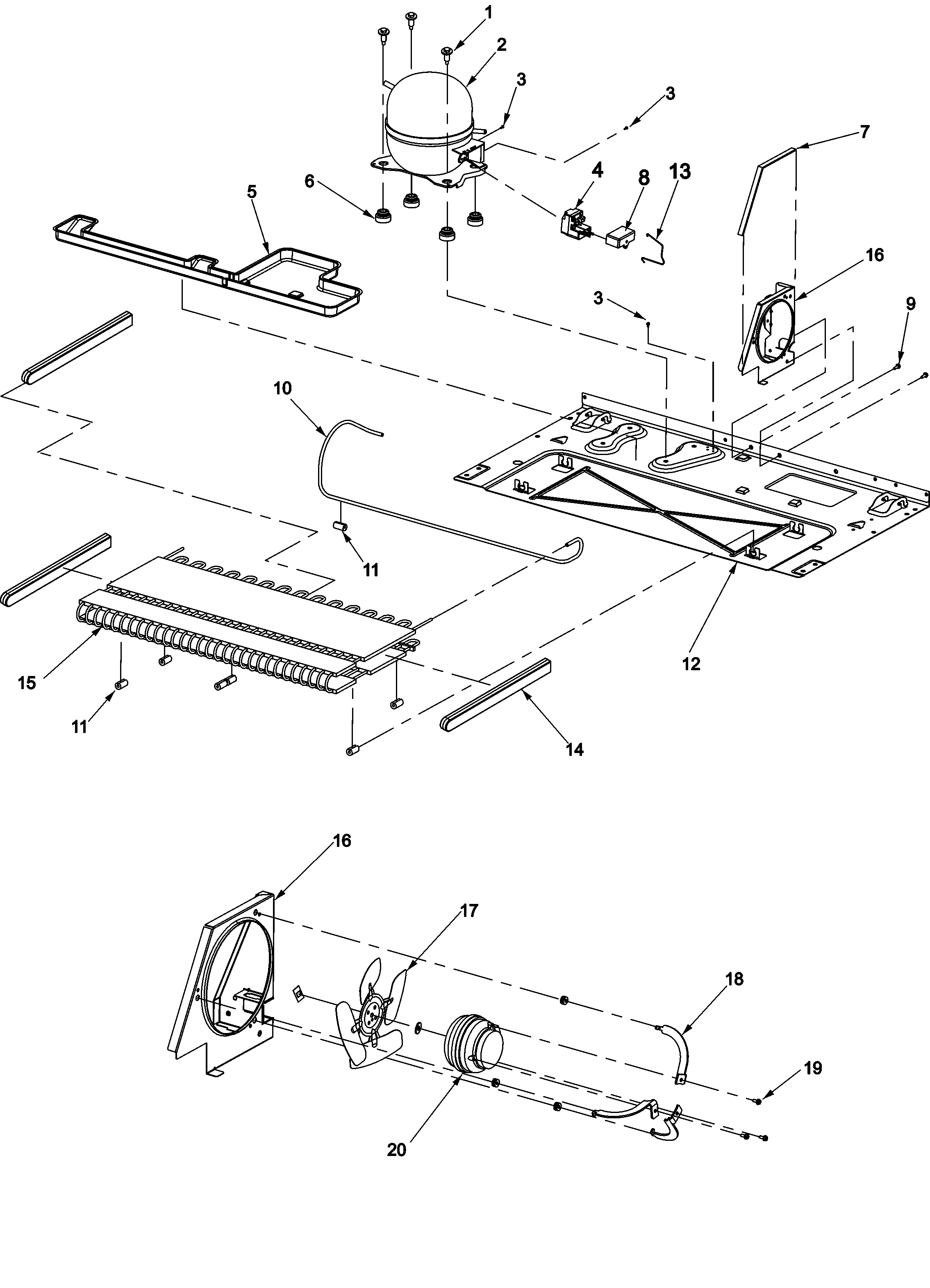Amana AC2224PEKW0 compressor diagram