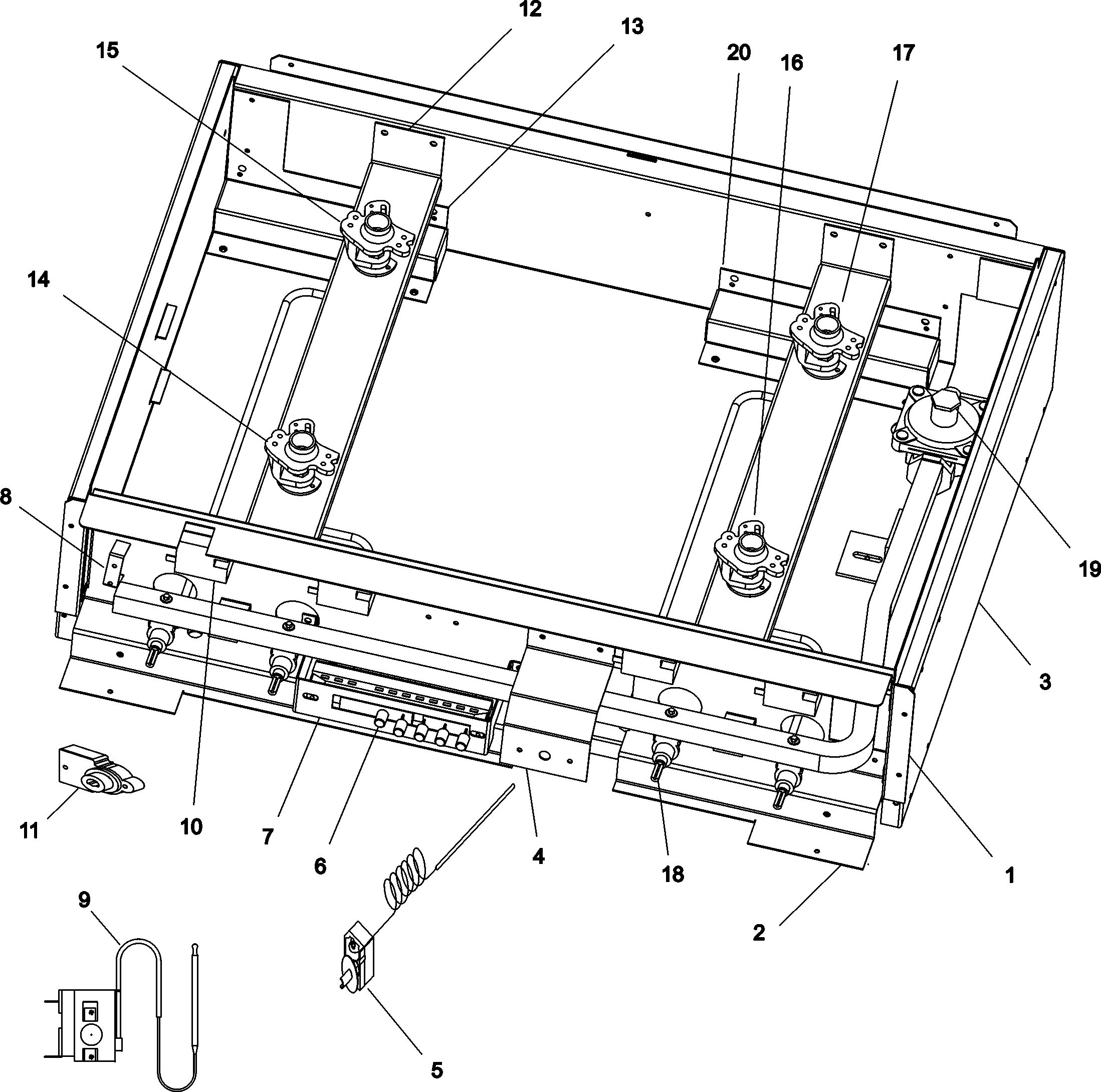 Jade RJRG3010A cooktop manifold diagram