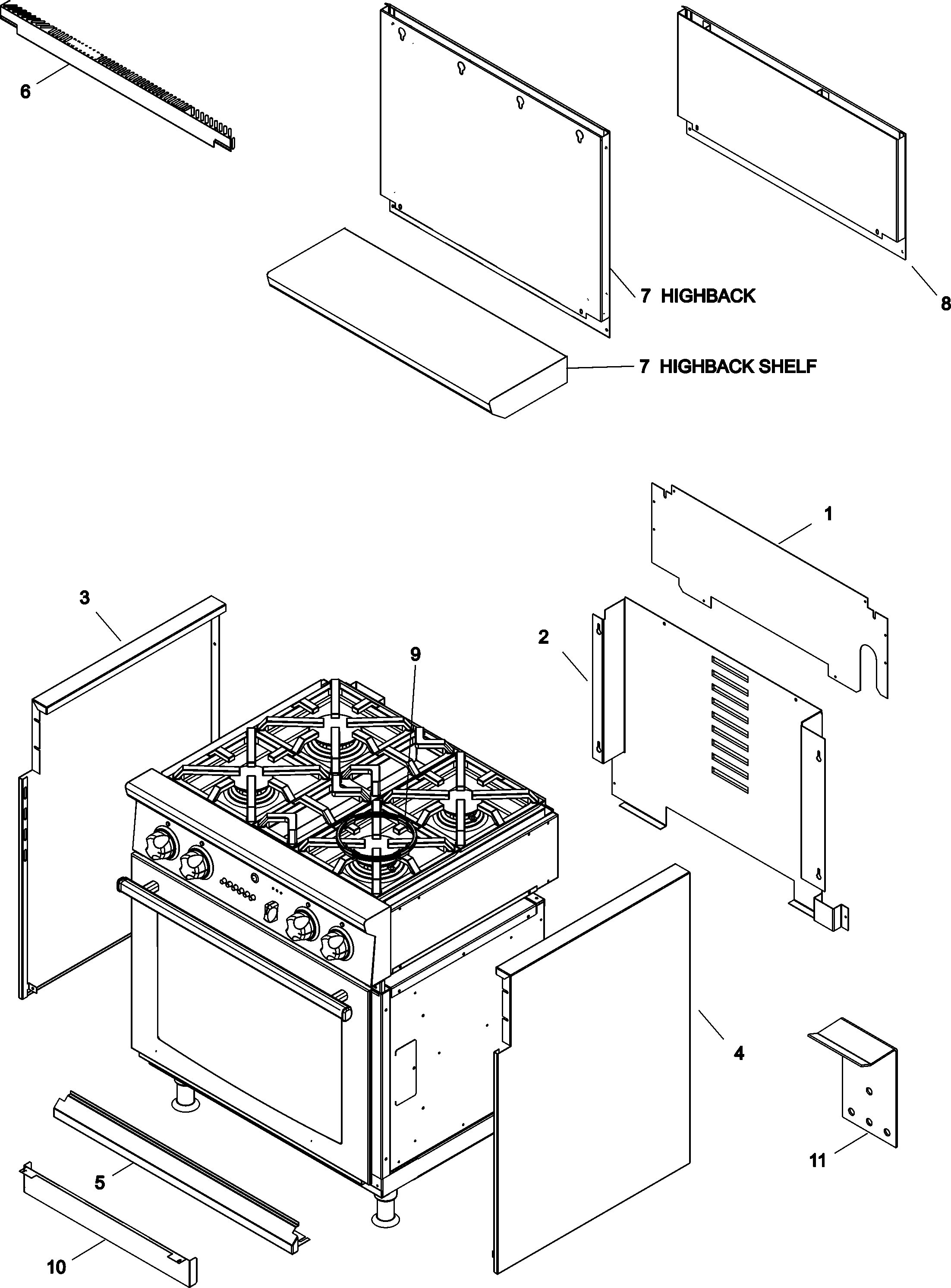 Jade RJRG3010A oven body diagram