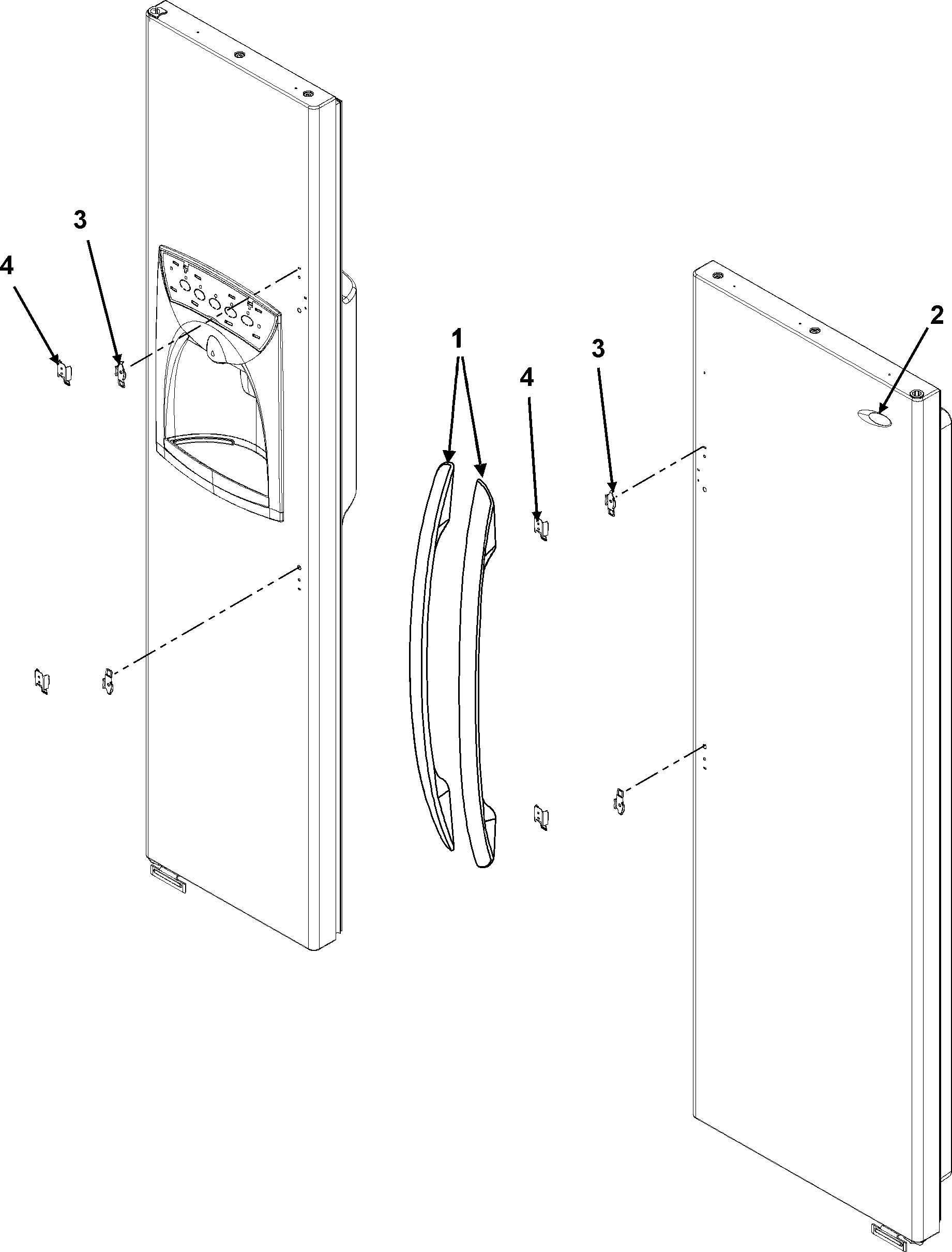 Amana ACD2232HRB0 handles and trim diagram