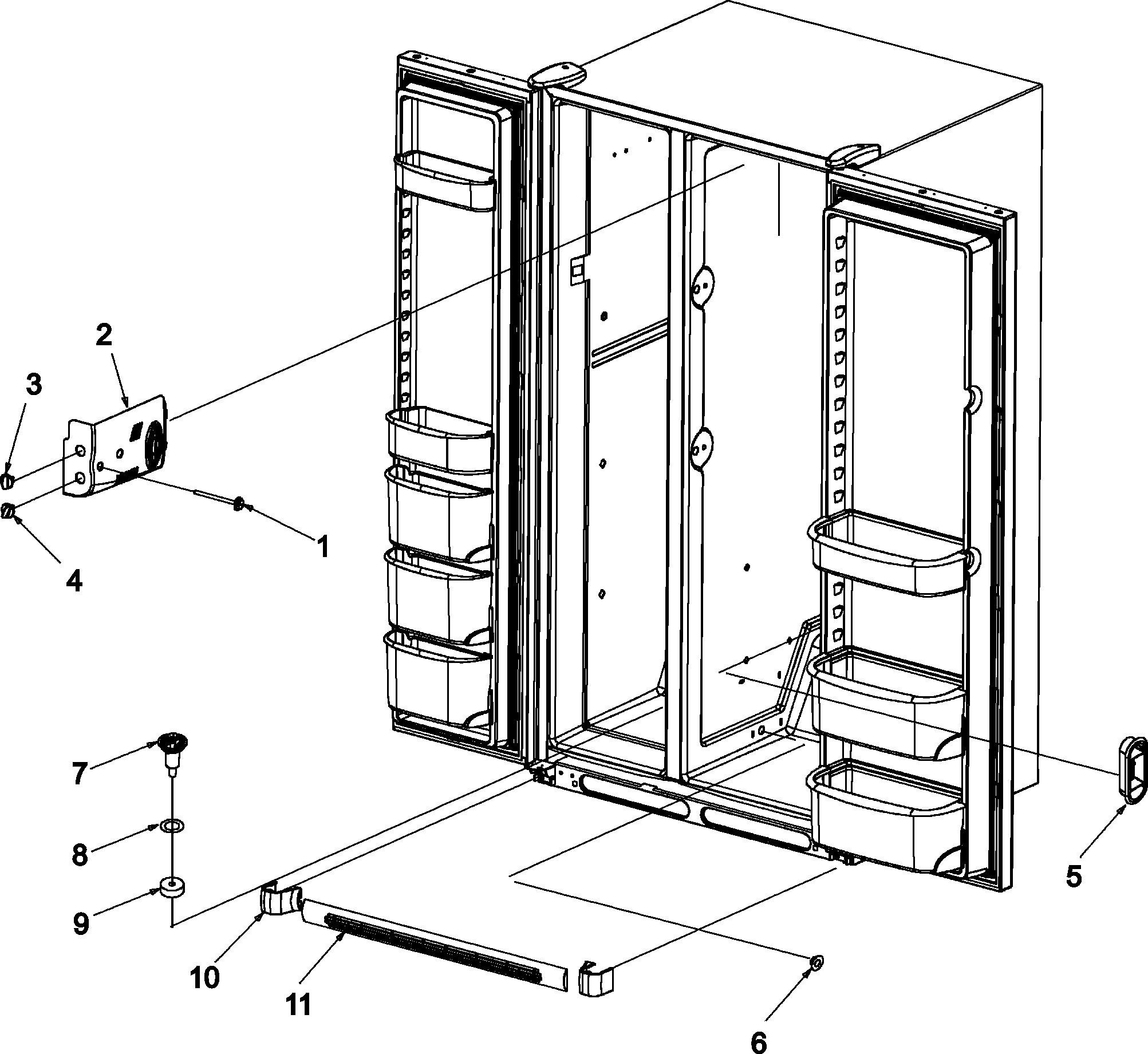 Amana ACD2232HRB0 light covers and toe grille diagram