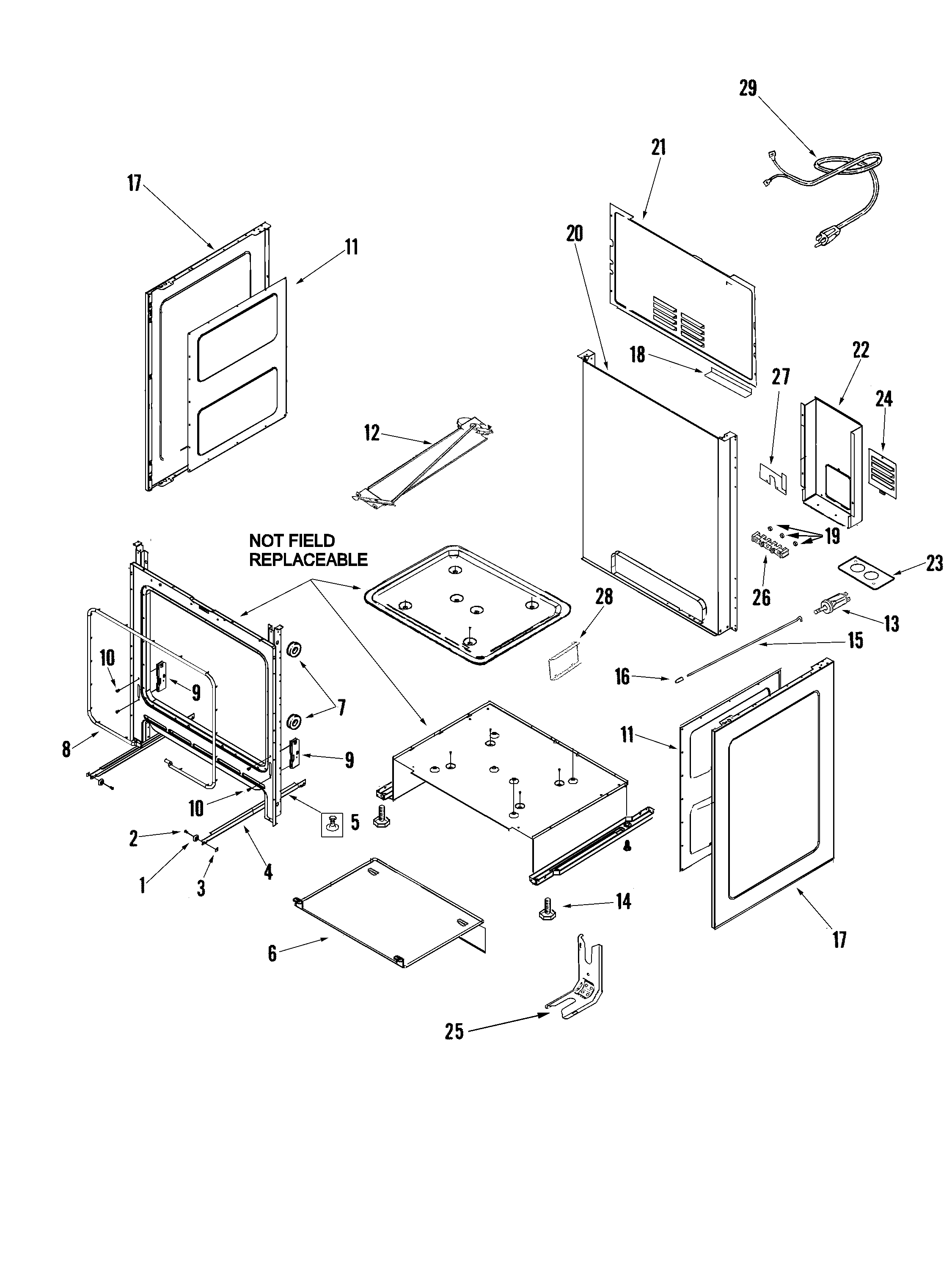 Maytag MER5775RCQ cabinet diagram