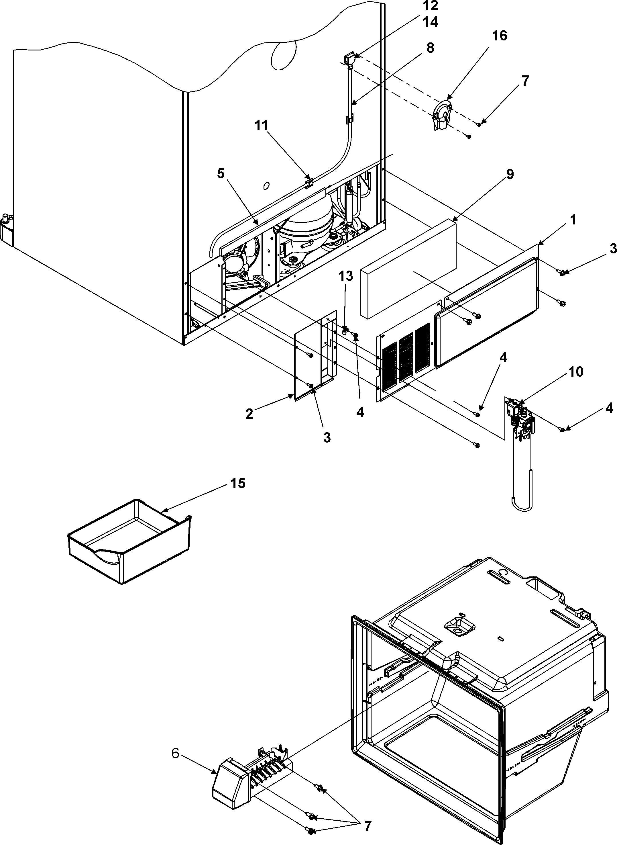 Amana AFC2033DRS cabinet back diagram