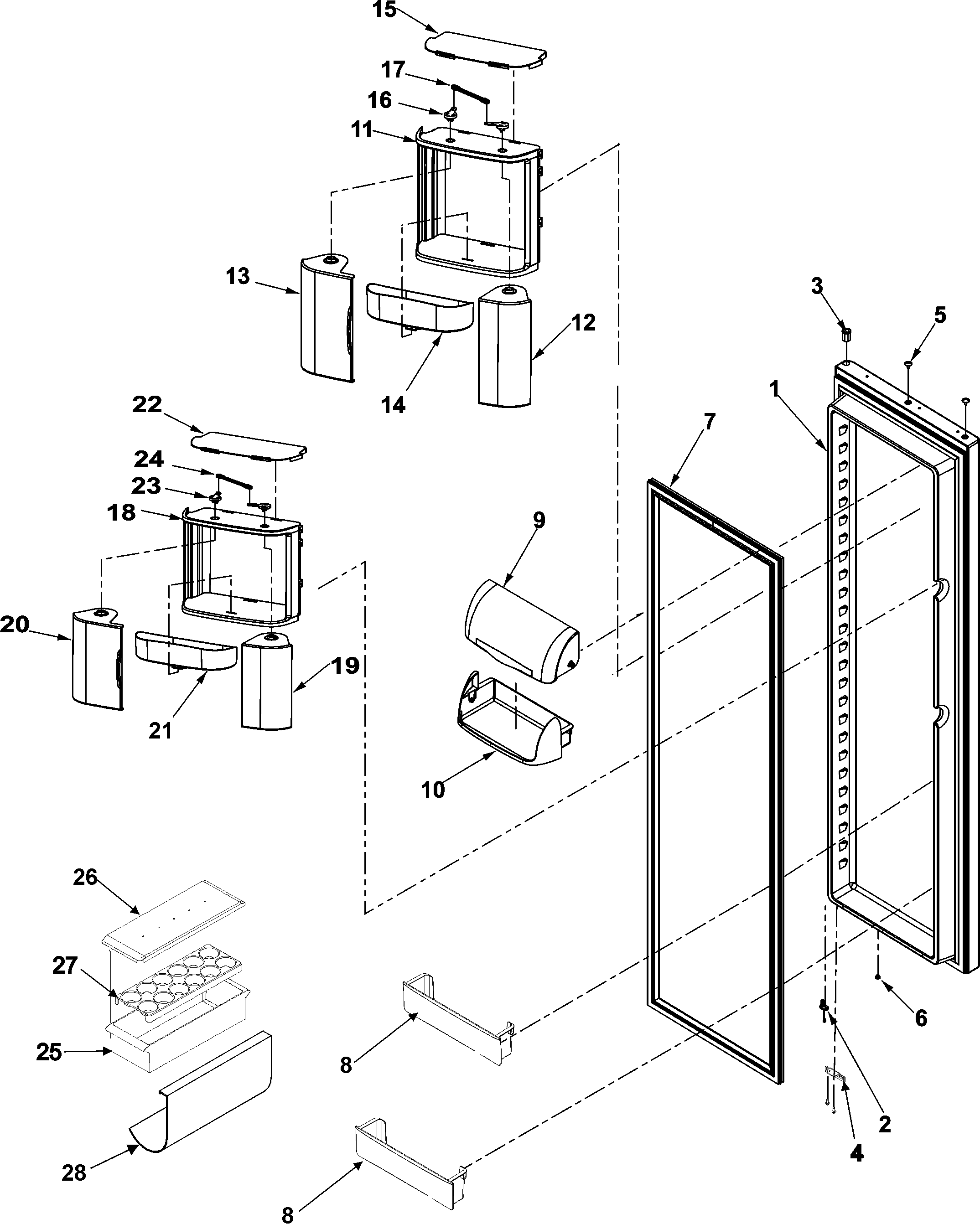 Gaggenau RS4951 refrigerator door diagram