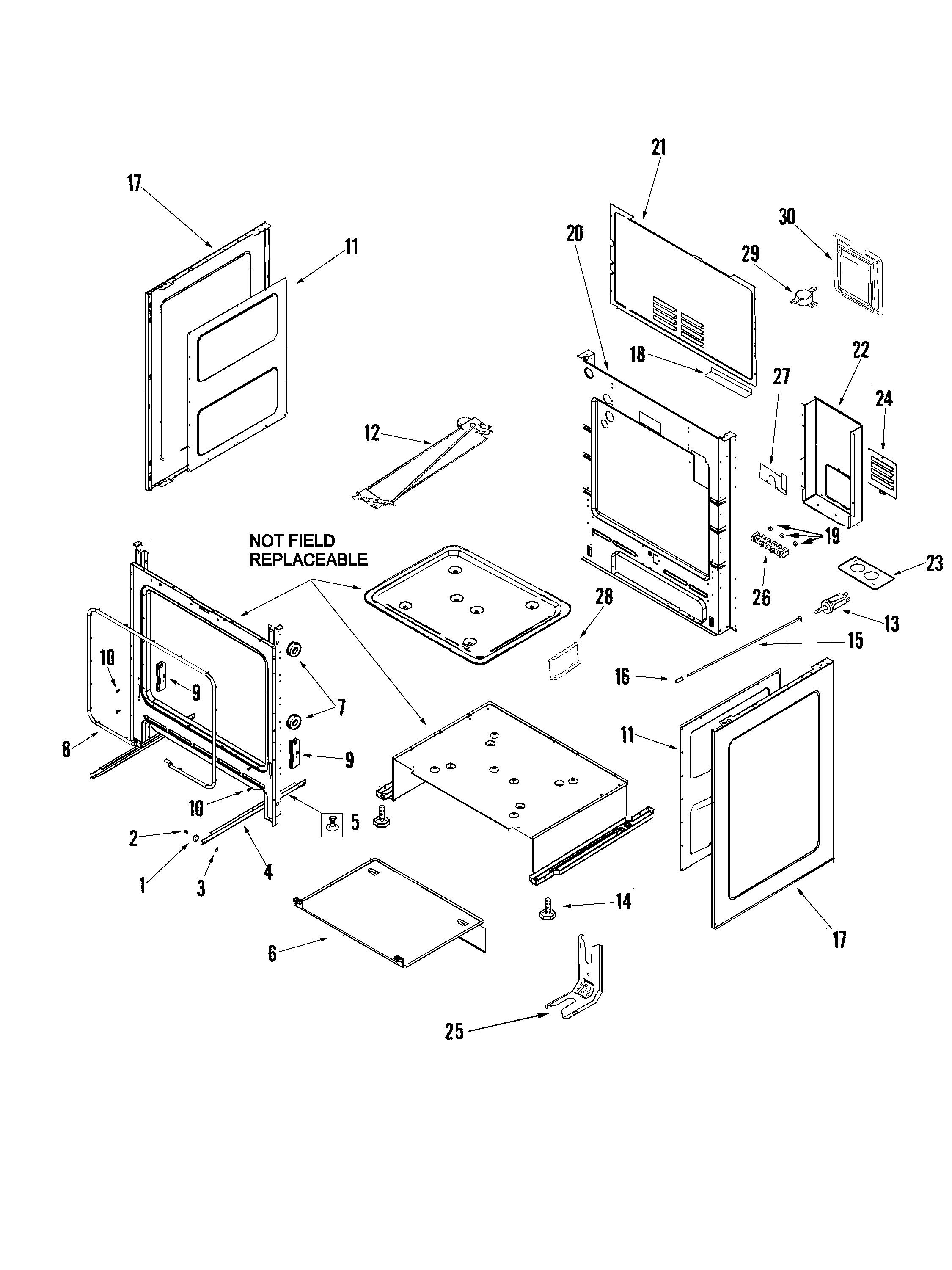 Amana AER5845RAW cabinet diagram