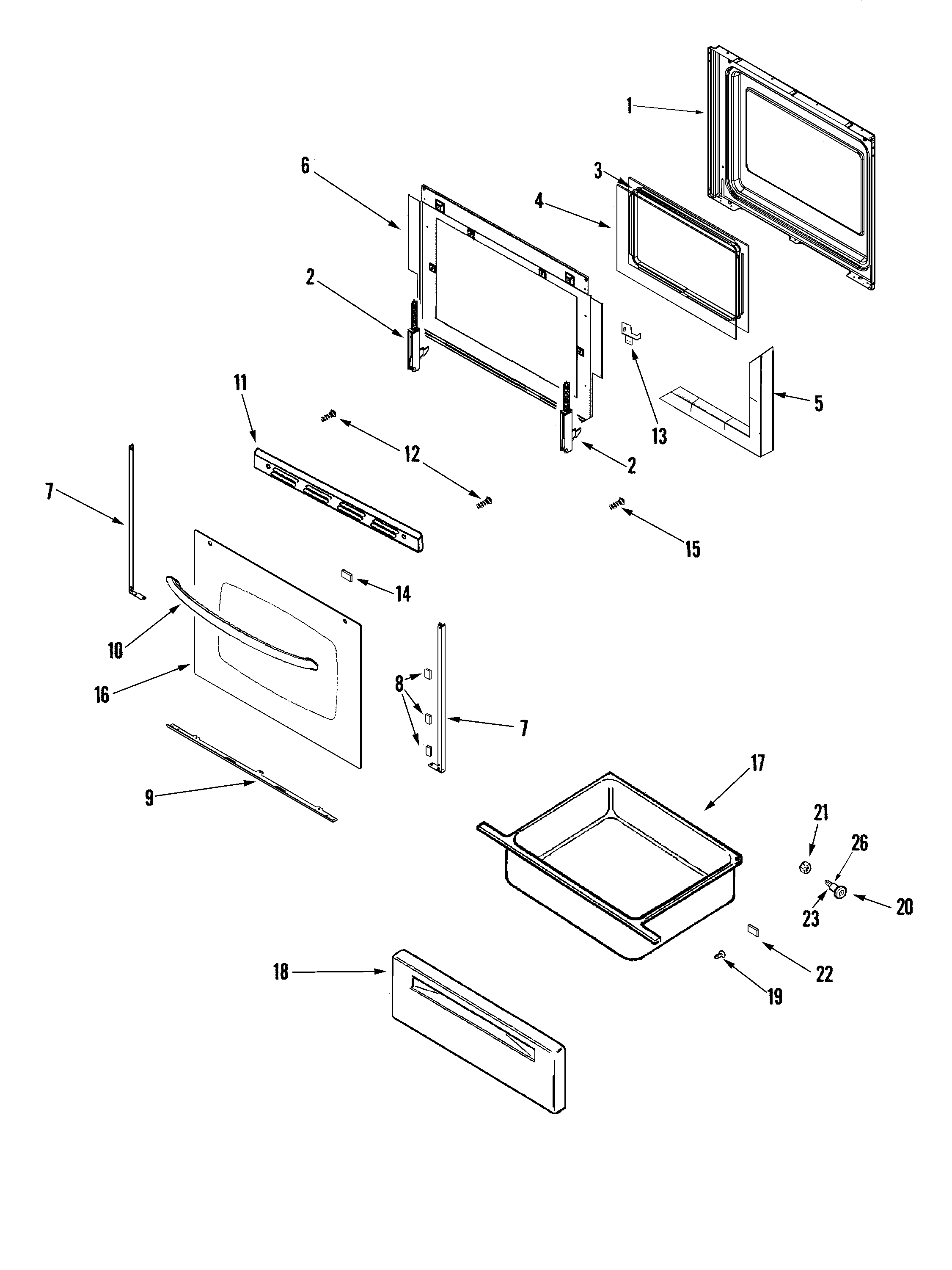 Amana AER5845RAW door/drawer diagram