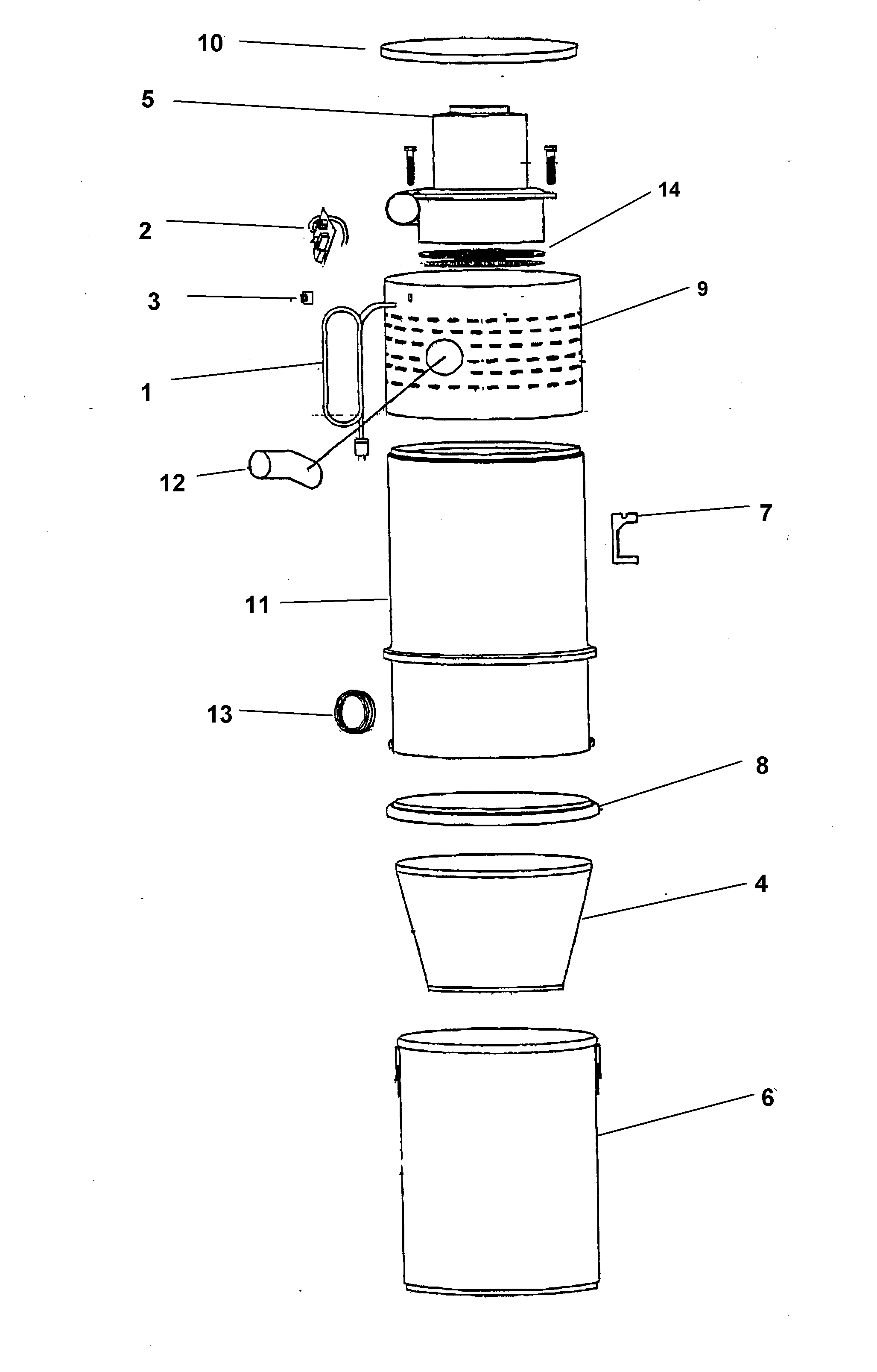 Hoover S5605 main assembly diagram