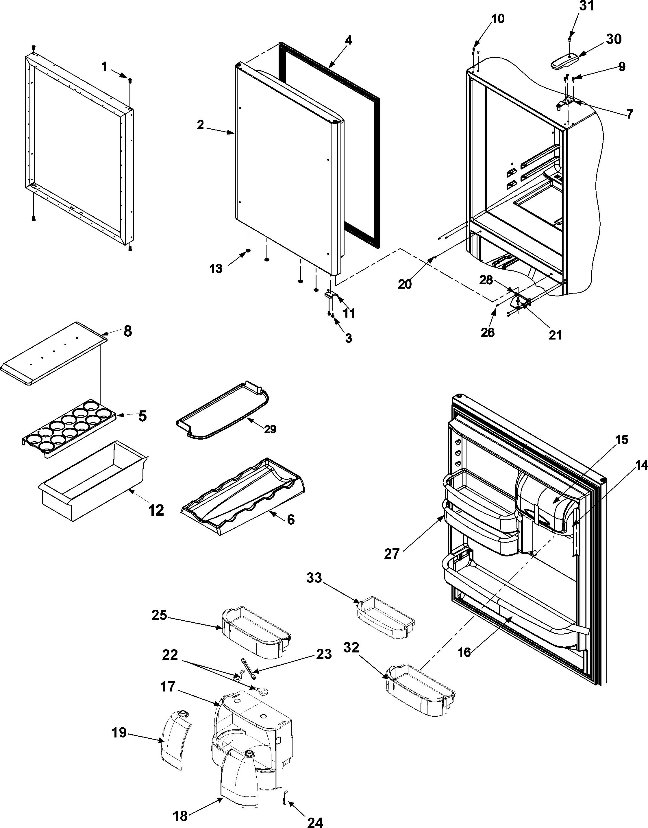 Amana ABD2533DEB refrigerator door diagram